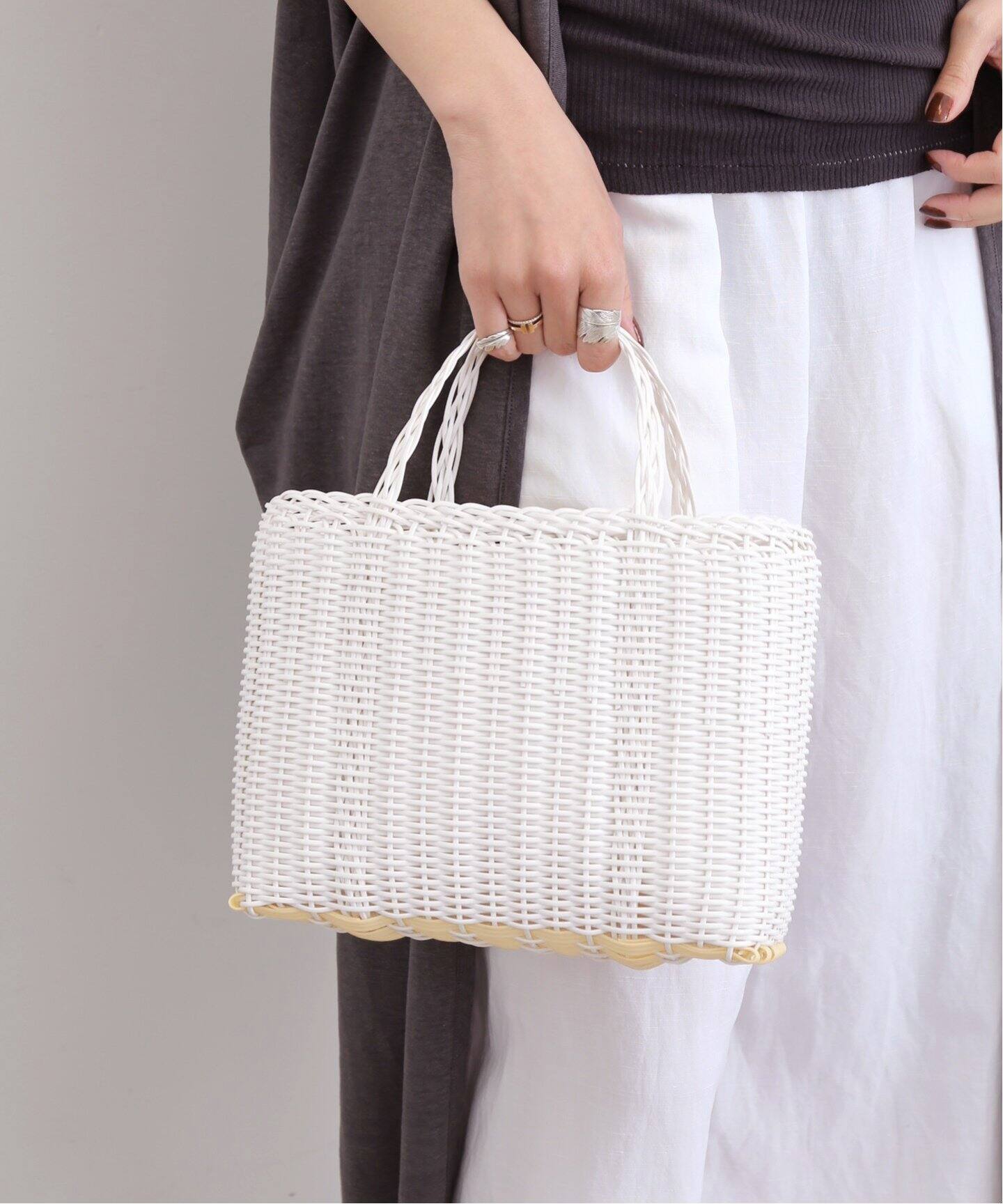 PALOROSA/パロローサ】 MINI TOTE BAG（かごバッグ）｜L 