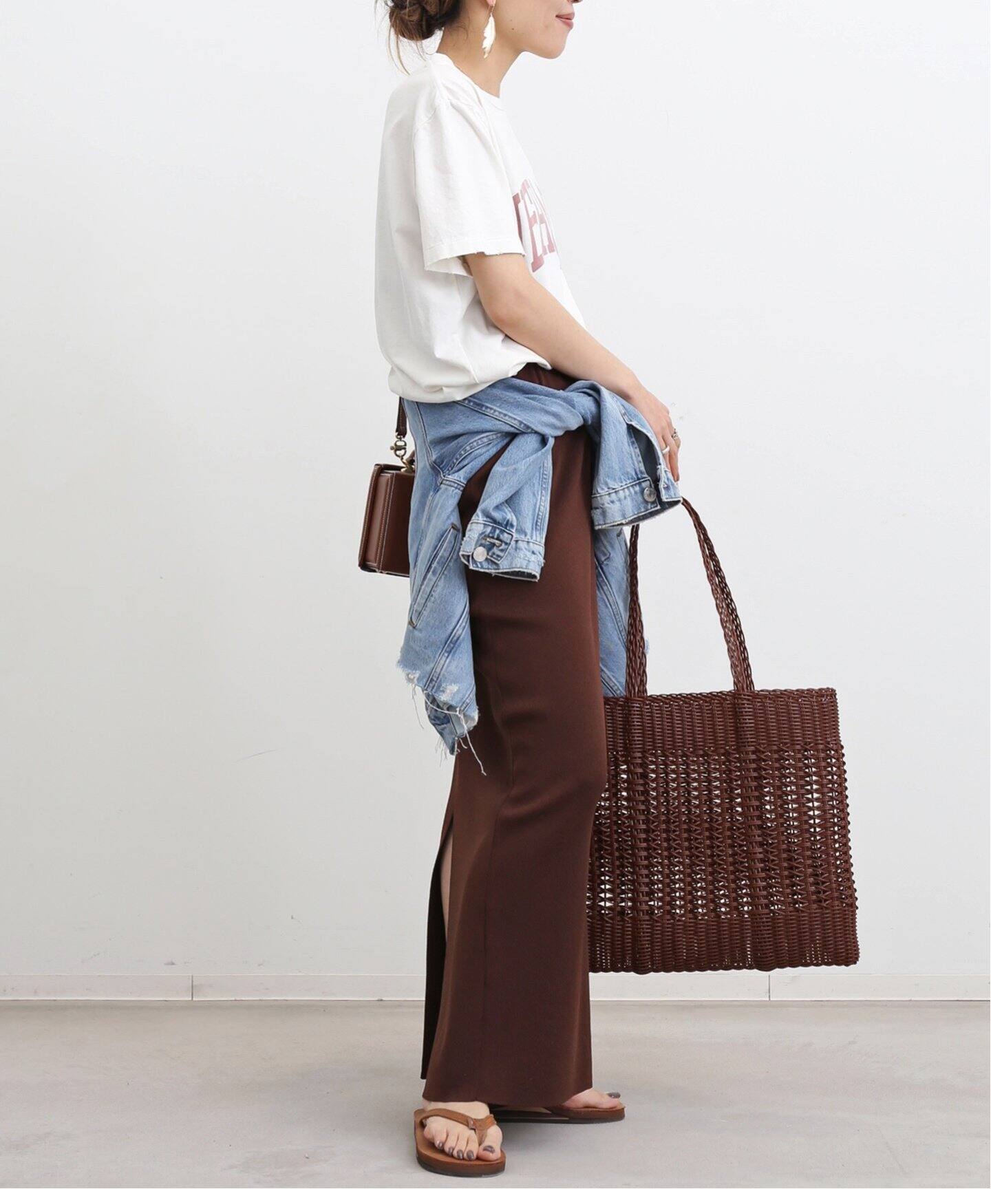 PALOROSA/パロローサ】 KNIT TOTE BAG（かごバッグ）｜L 