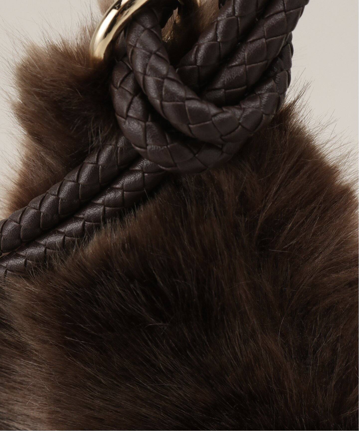 ★L'Appartement A POINT アーポワン ダークブラウン バック A POINT/アーポワン】 MARRON FAKE FUR BAG（ショルダーバッグ
