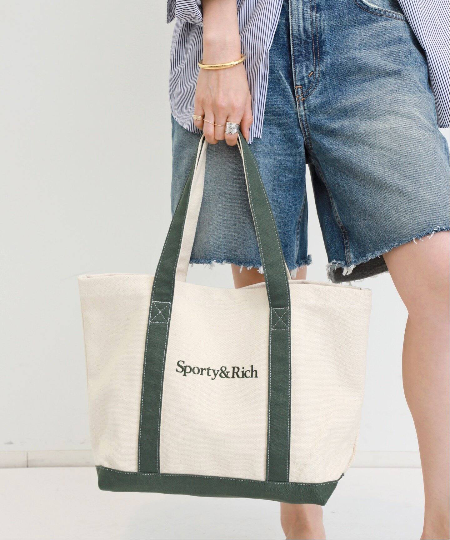 SPORTY&RICH/スポーティアンドリッチ】 LOGO BAG（トートバッグ）｜L  