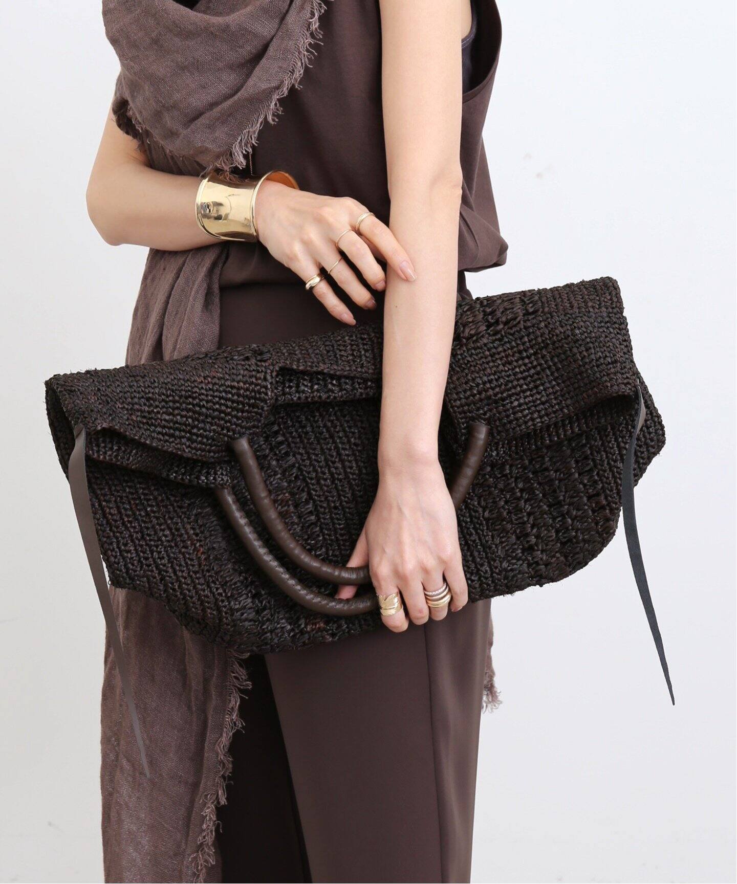 A POINT/アーポワン】 RAPHIA BAG（かごバッグ）｜L
