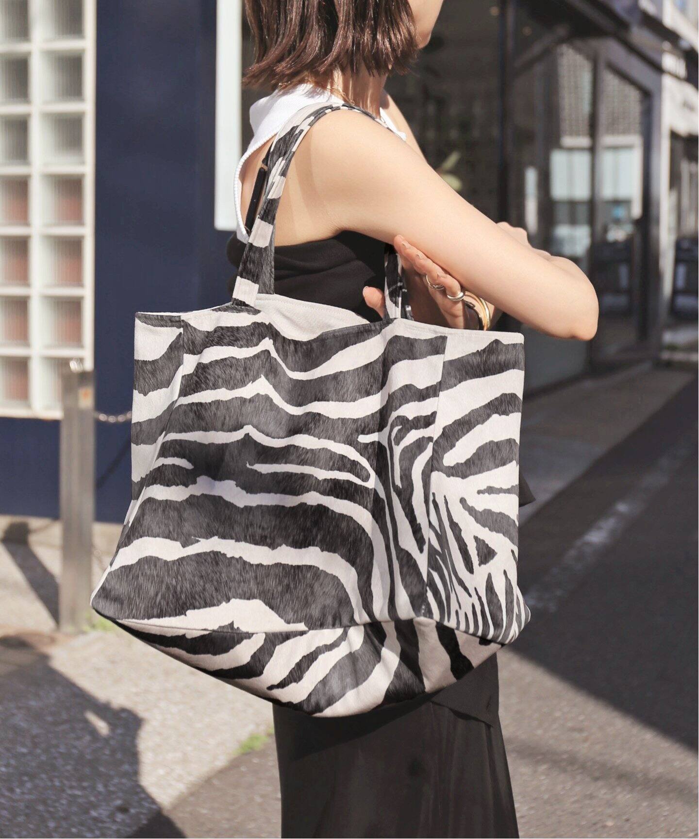 BAZAR ATELIER SABLON/バザール アトリエ サブロン】 ZEBRA TOTE BAG  