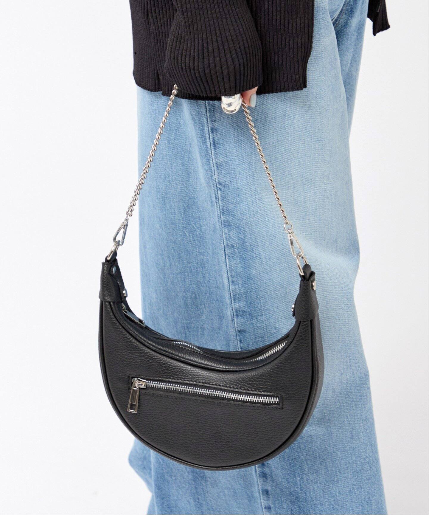 AULENTTI/オウレンティ】チェーンハーフムーンバッグ（ショルダー  