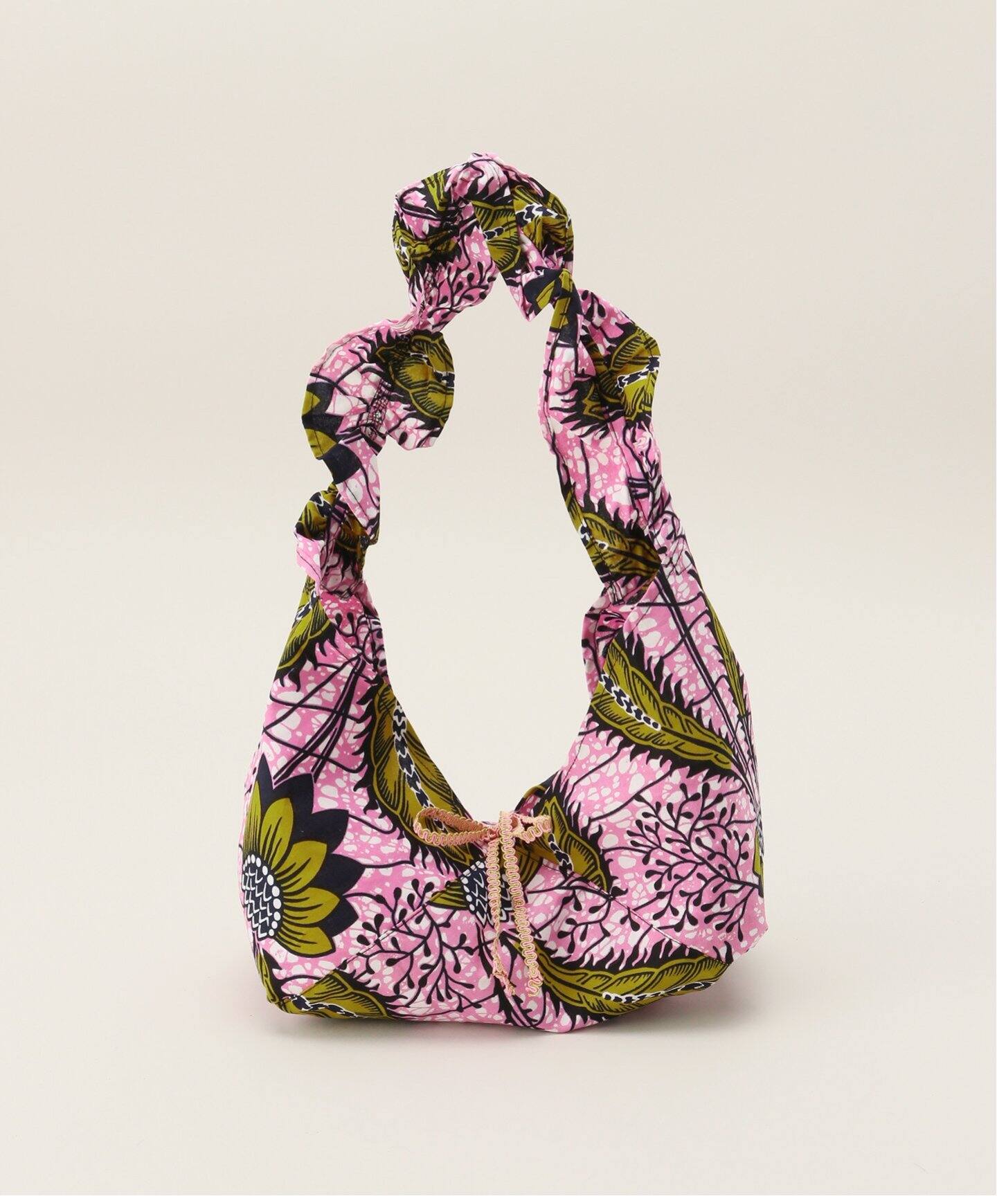 AFRICAN SQUARE/アフリカンスクエア 別注 パーニュギャザーハンドルBAG 