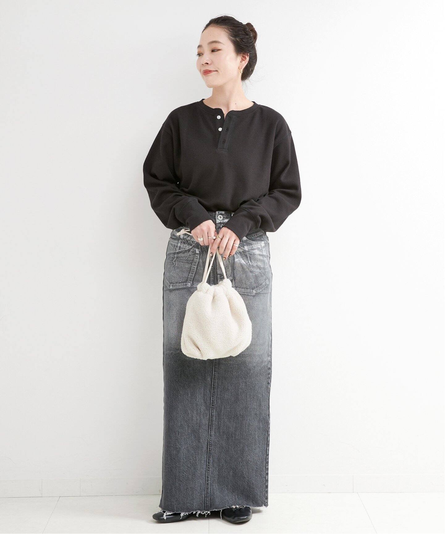 ボア巾着バッグ（ショルダーバッグ）｜B.C STOCK（ベーセーストック