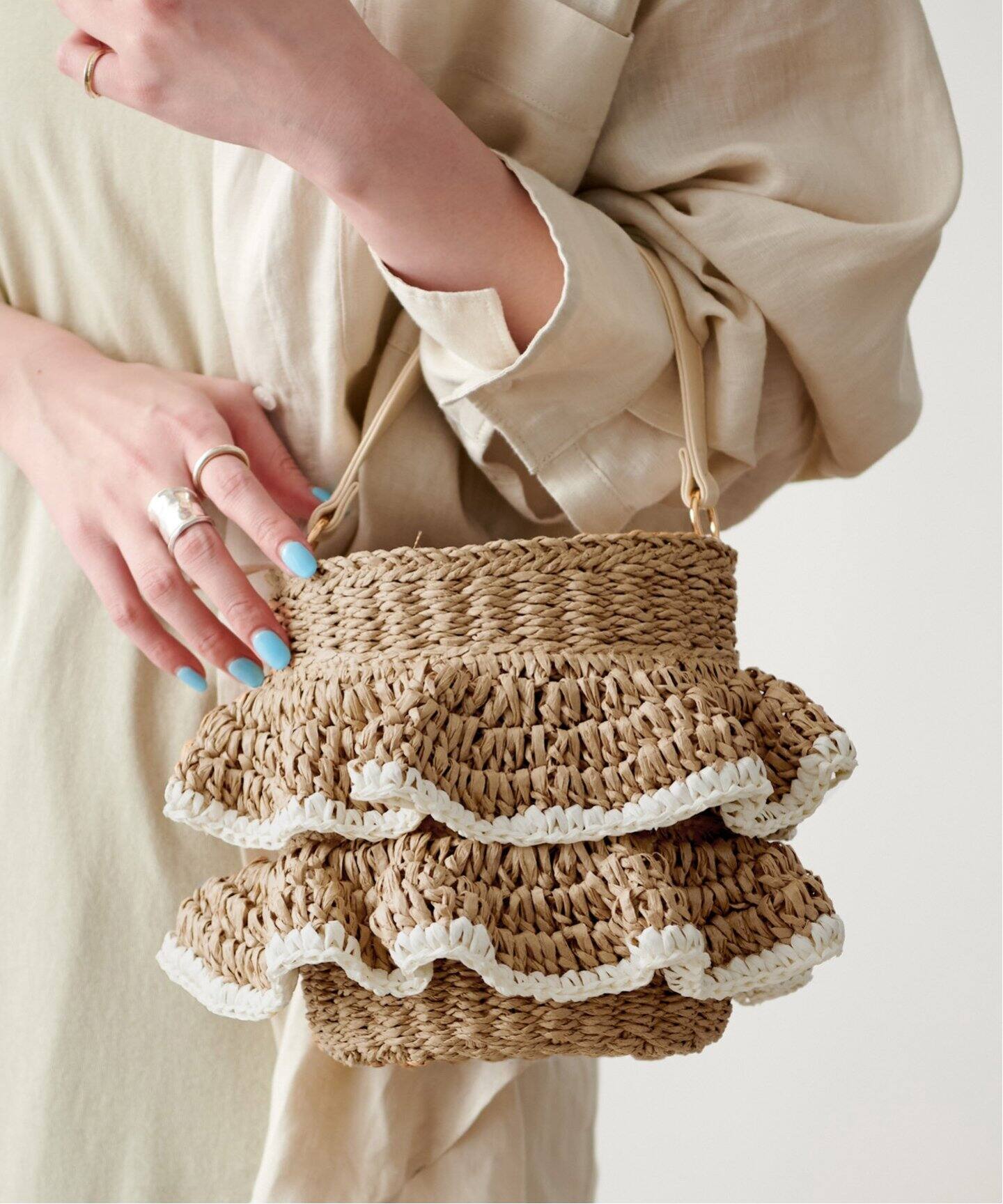 MIAN/ミアン】ペーパーフリル2wayカゴBAG（ショルダーバッグ）｜B.C  