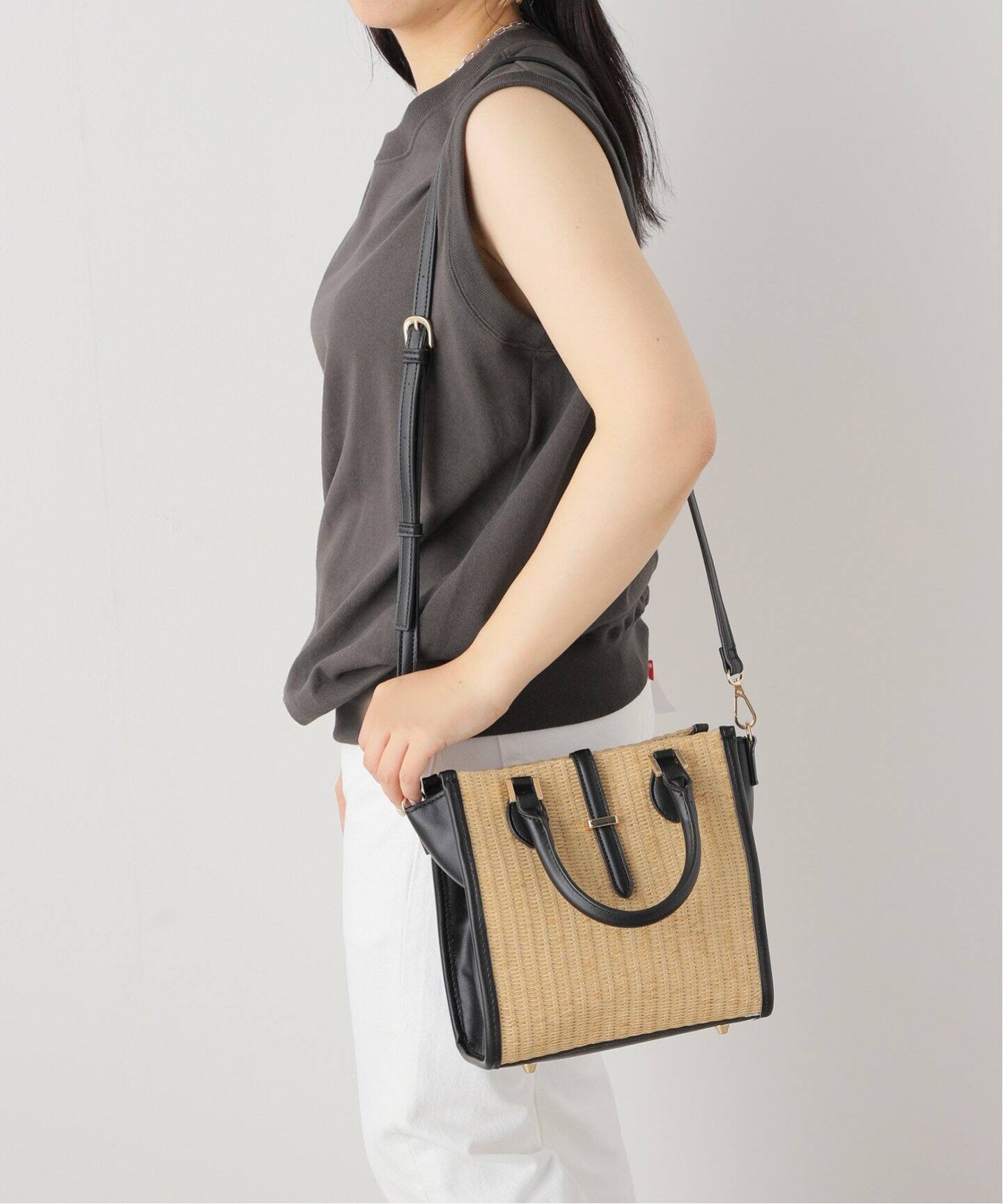 MIAN/ミアン ラタン風2WAYトートBAG（トートバッグ）｜B.C STOCK（ベー 