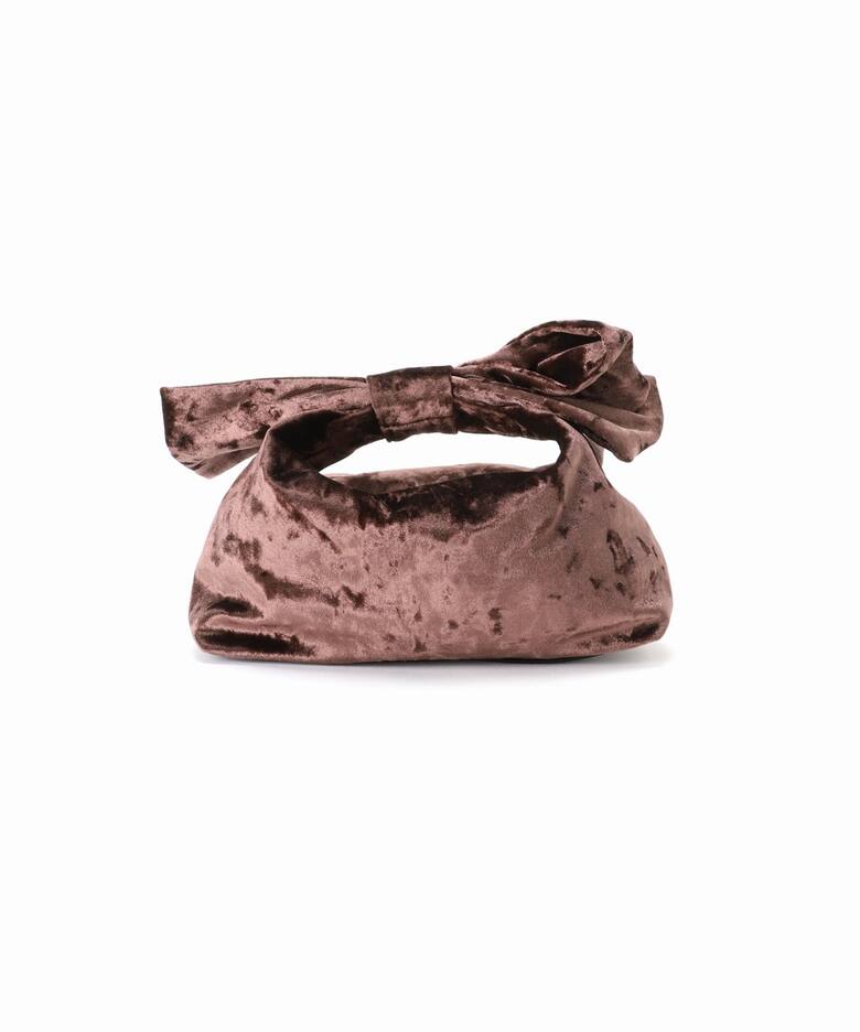 ANTHROPOLOGIE ブラウンリボンクラッチハンドバッグ