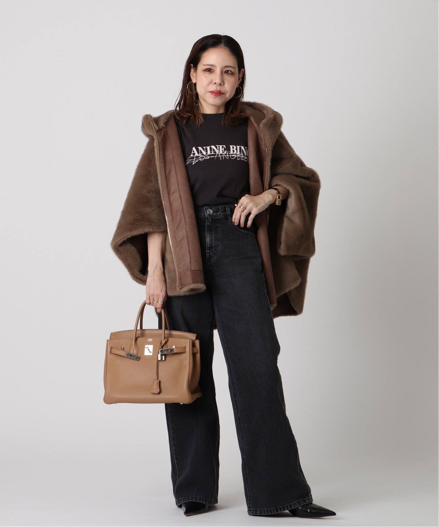 ヴィンテージ】エルメス HERMES ムートンジャケット（中古】エルメス  