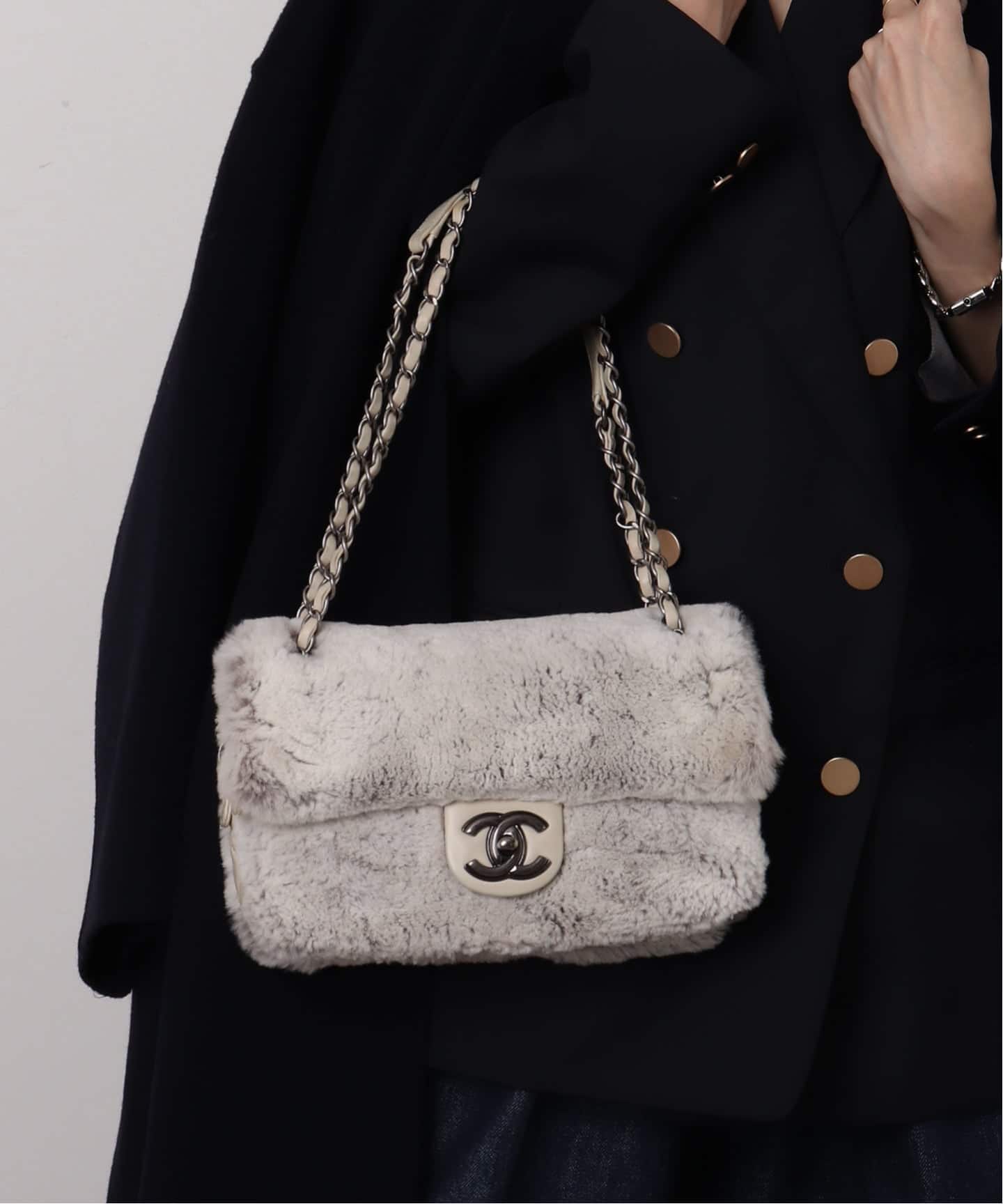 VINTAGE CHANEL/シャネル】チェーンショルダーバッグ 25 fur