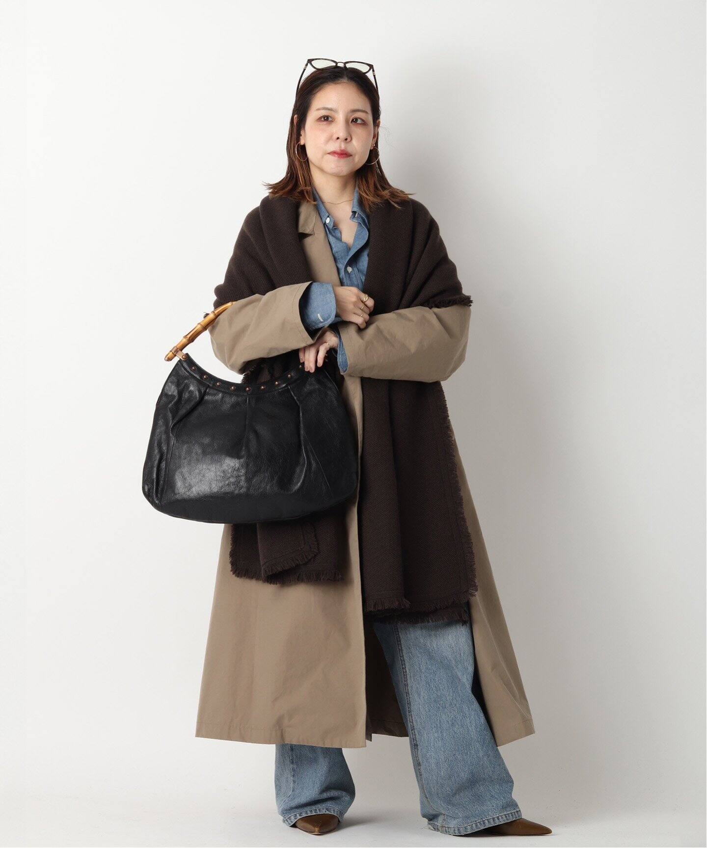 VINTAGE GUCCI/グッチ】Bamboo セミショルダーバッグ（トートバッグ 