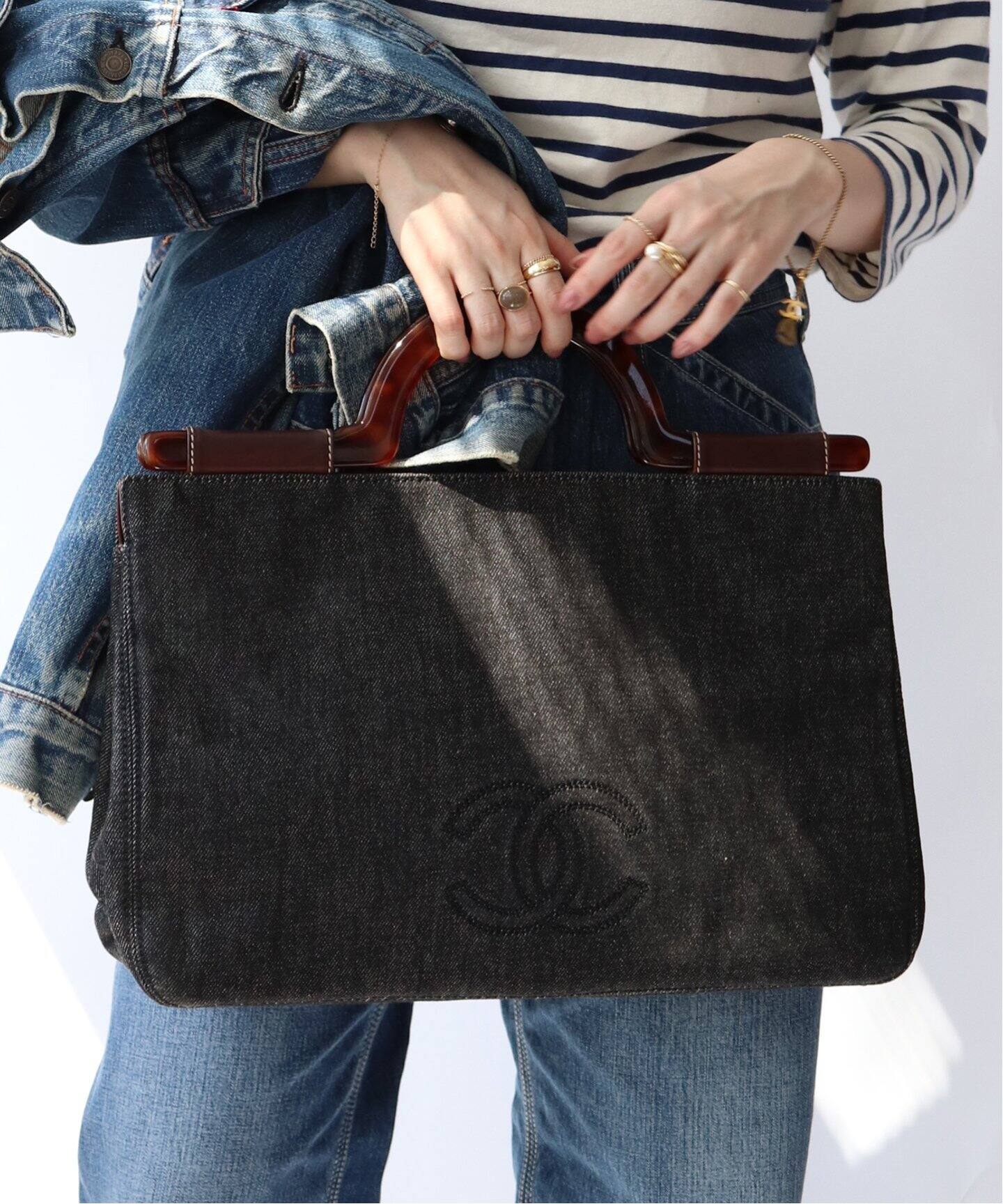 VINTAGE CHANEL/シャネル】デニム トートバッグ（トートバッグ  