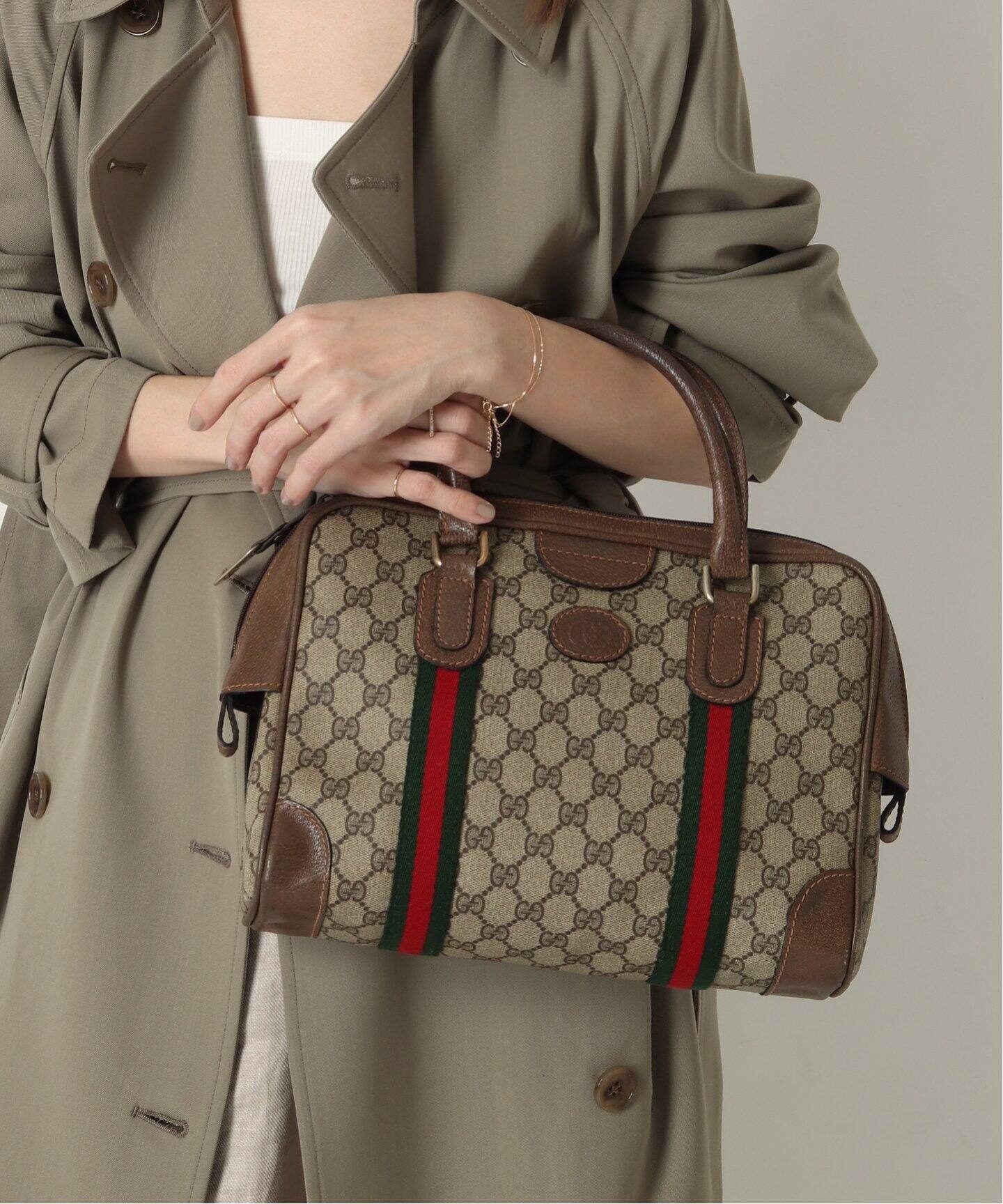 VINTAGE GUCCI/グッチ】GG ボストンバッグ（ボストンバッグ  