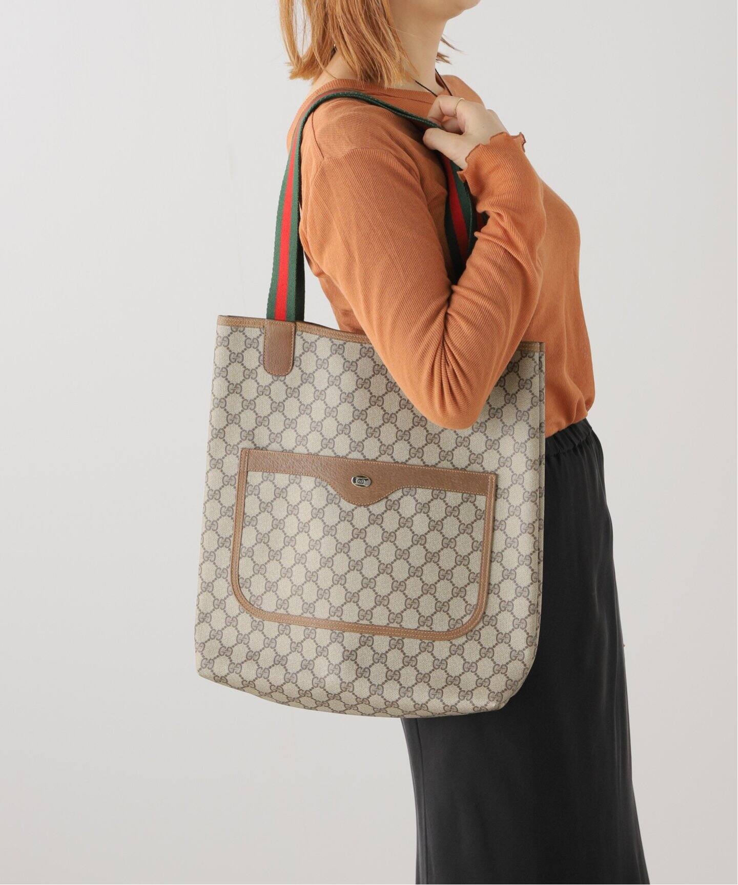 VINTAGE GUCCI/グッチ】GG トートバッグ（トートバッグ