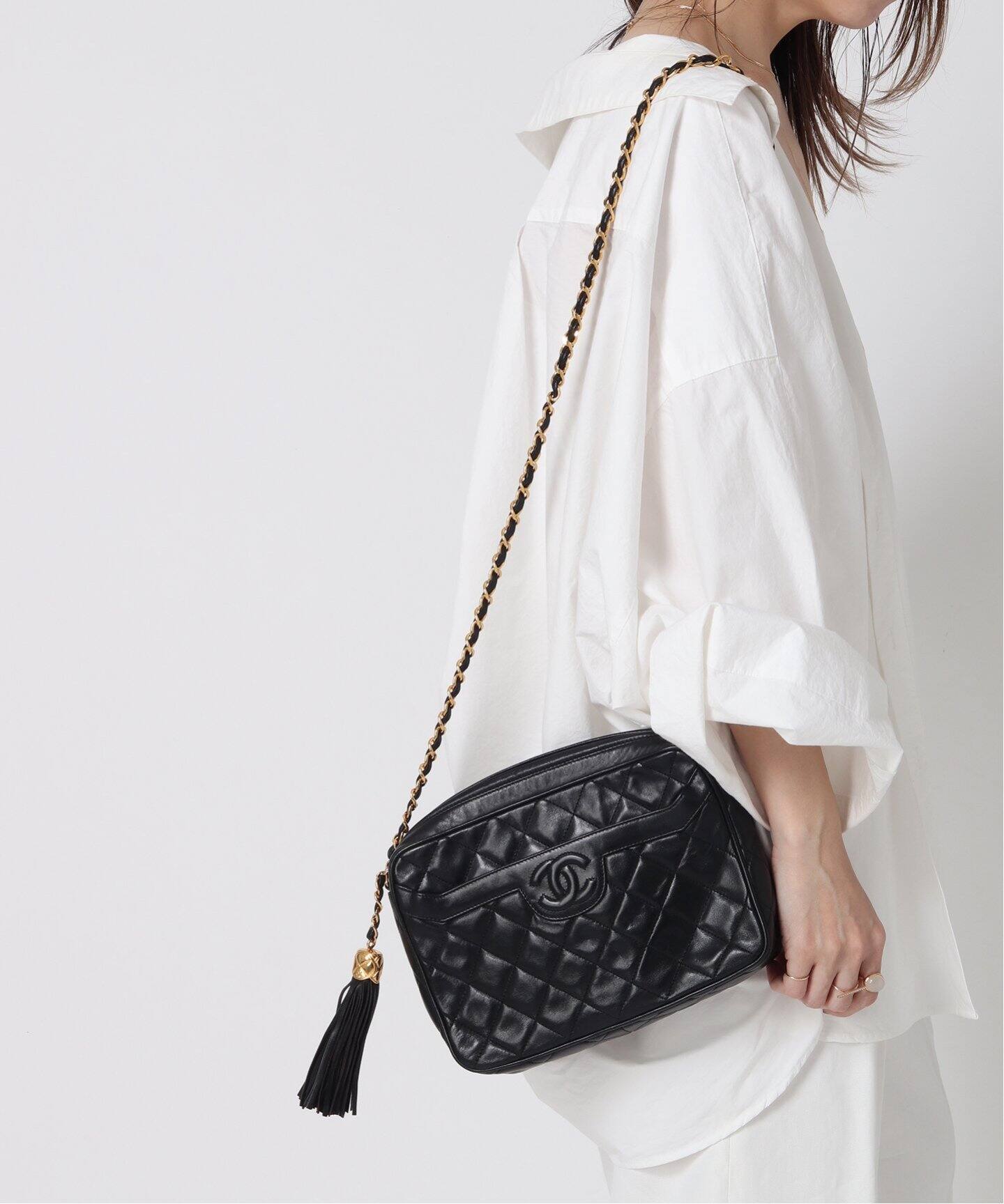 VINTAGE CHANEL/シャネル】 マトラッセ タッセルショルダーバッグ  