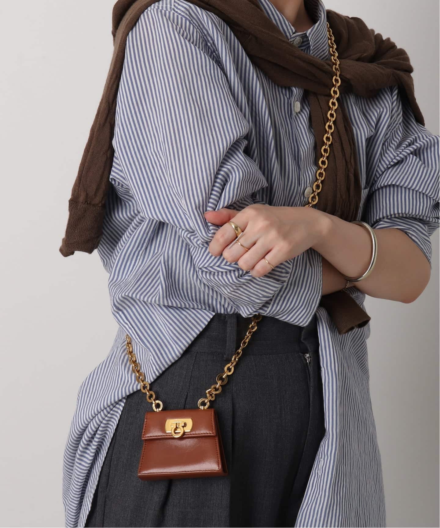 フェラガモ ショルダーバッグ チェーン レザー ミニ VINTAGE FERRAGAMO/フェラガモ】 Gancini ミニチェーン