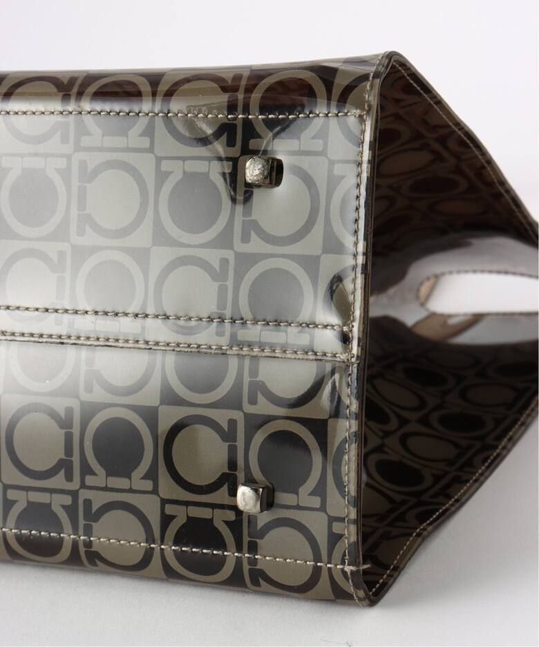 VINTAGE FERRAGAMO/フェラガモ】 Gantini ビニールトートバッグ 