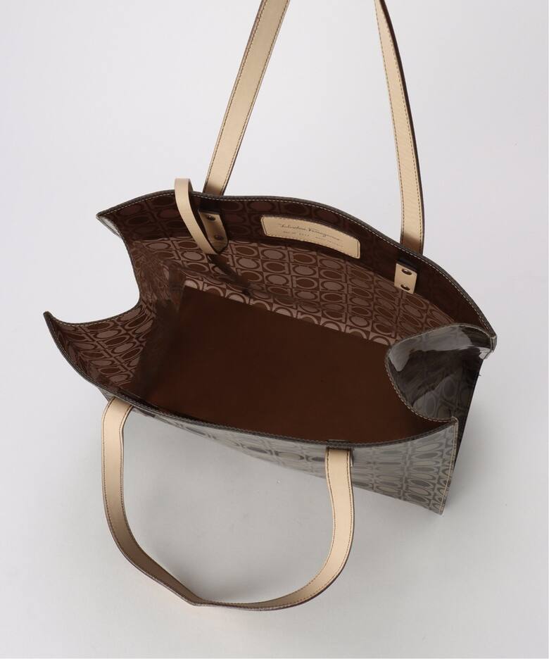 VINTAGE FERRAGAMO/フェラガモ】 Gantini ビニールトートバッグ 