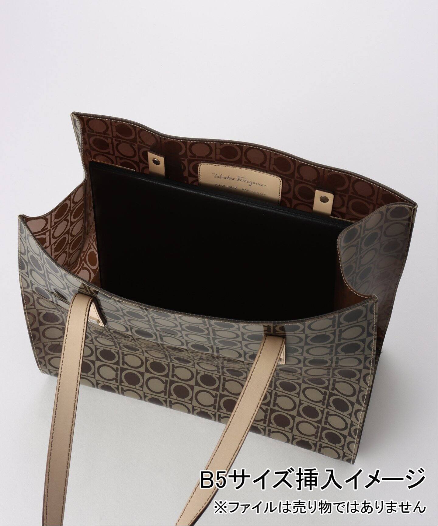 VINTAGE FERRAGAMO/フェラガモ】 Gantini ビニールトートバッグ