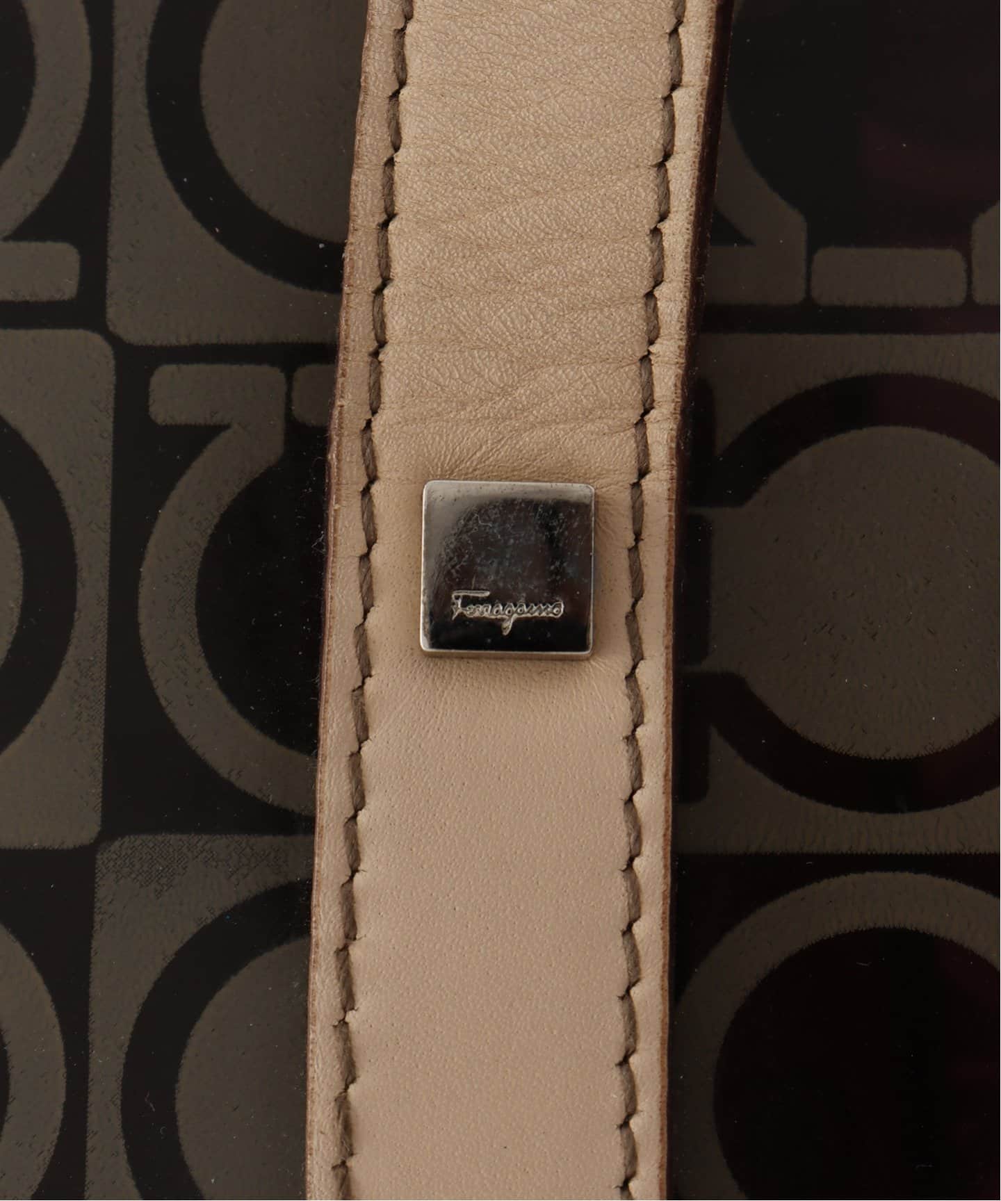VINTAGE FERRAGAMO/フェラガモ】 Gantini ビニールトートバッグ