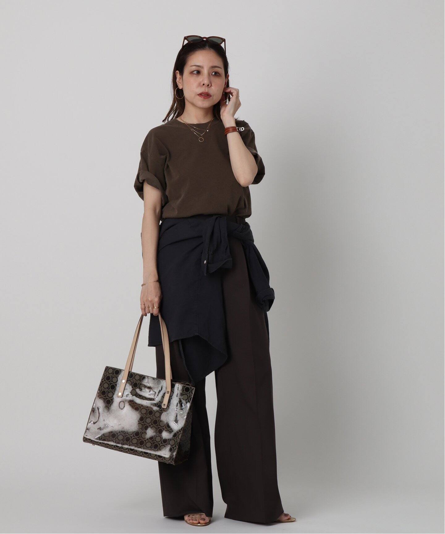 VINTAGE FERRAGAMO/フェラガモ】 Gantini ビニールトートバッグ