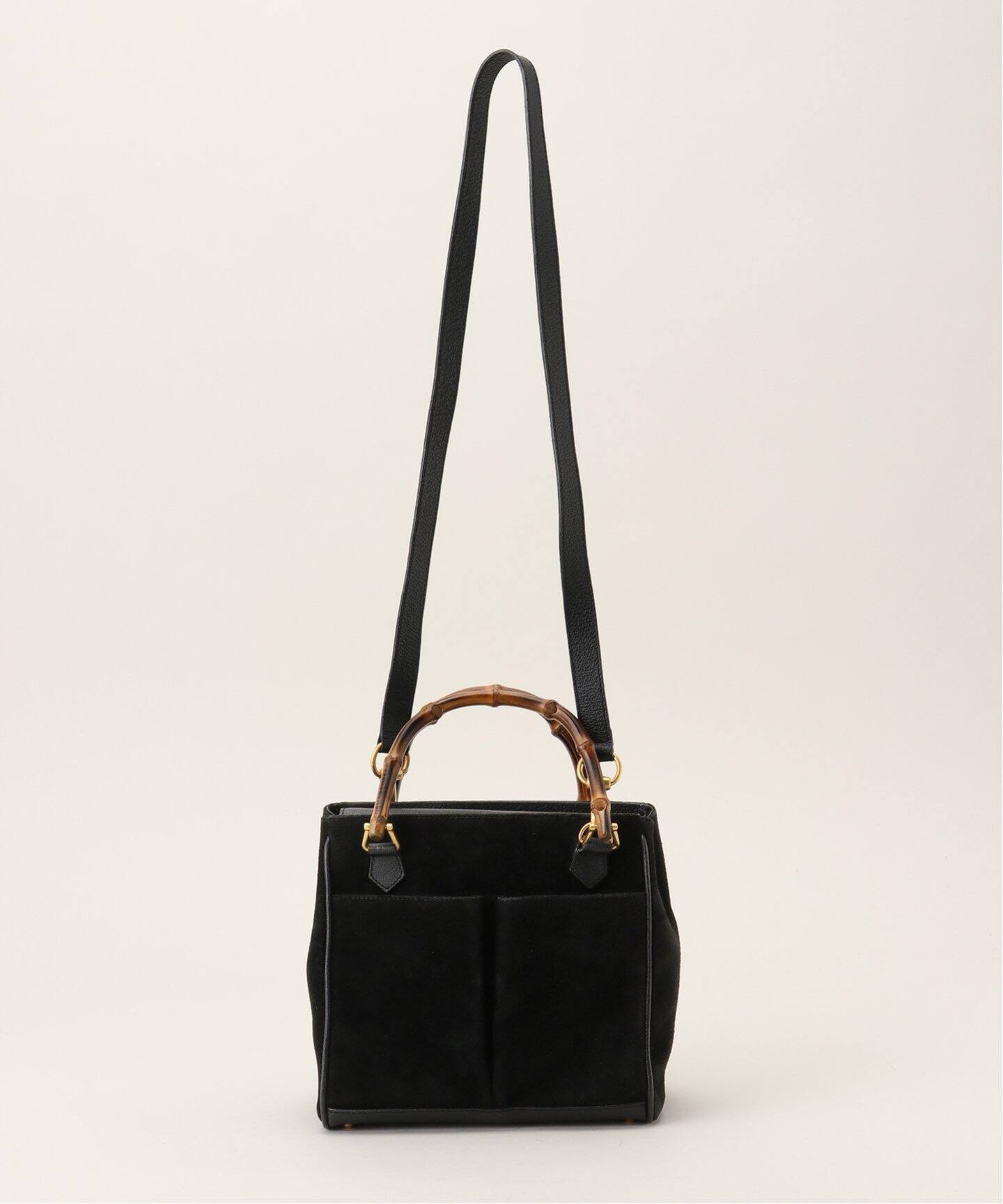 VINTAGE GUCCI/グッチ】Bambooトートバッグ 2way suede（ショルダー 