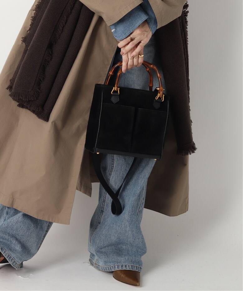 VINTAGE GUCCI/グッチ】Bambooトートバッグ 2way suede（ショルダー 