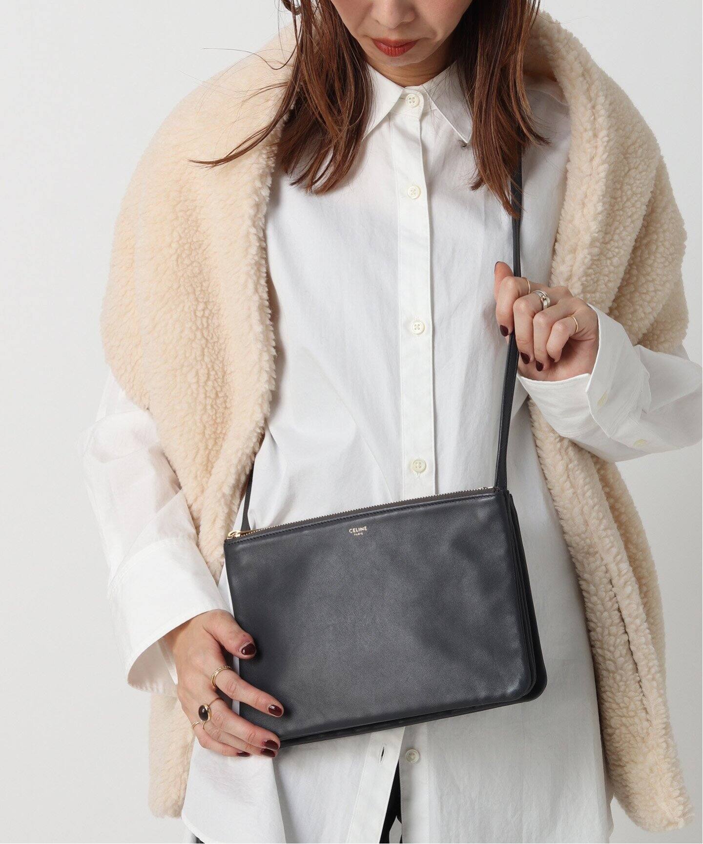 VINTAGE CELINE/セリーヌ】Trio large shoulder（ショルダーバッグ 
