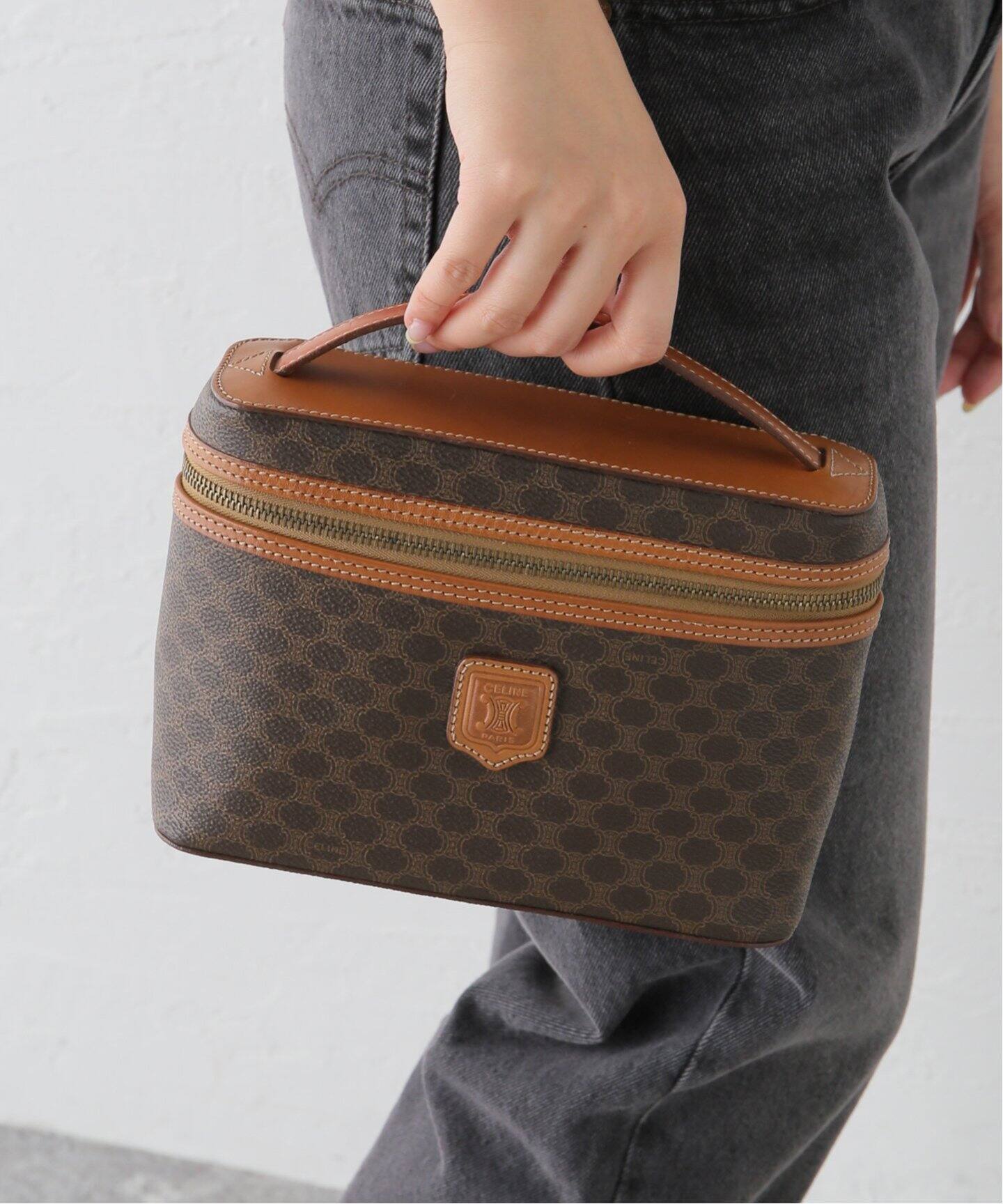 セリーヌ バニティバック かしこまっ マカダム柄PVC×レザー 