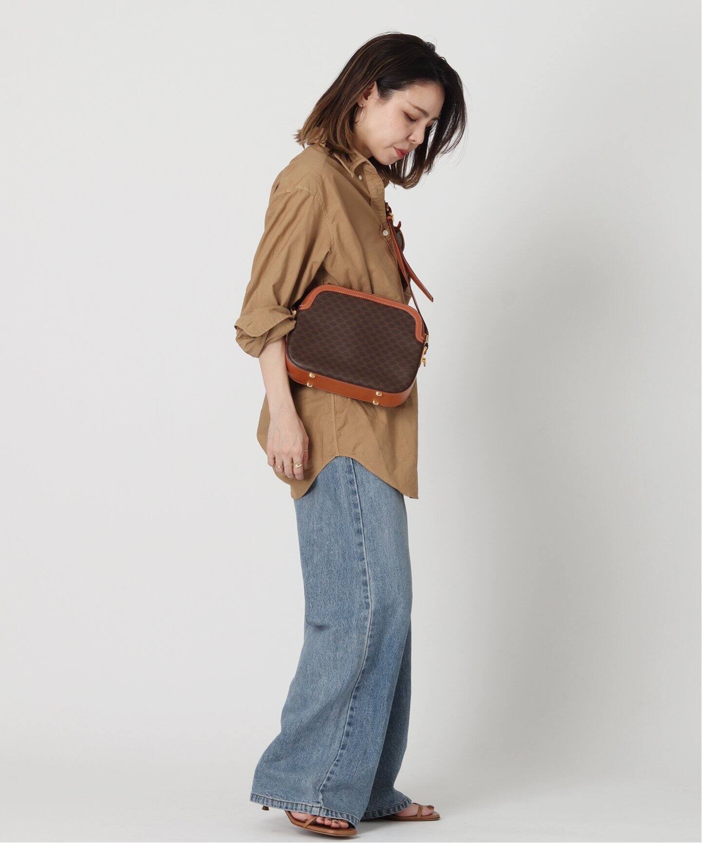 VINTAGE CELINE/セリーヌ】マカダム ショルダーバッグ（ショルダー 