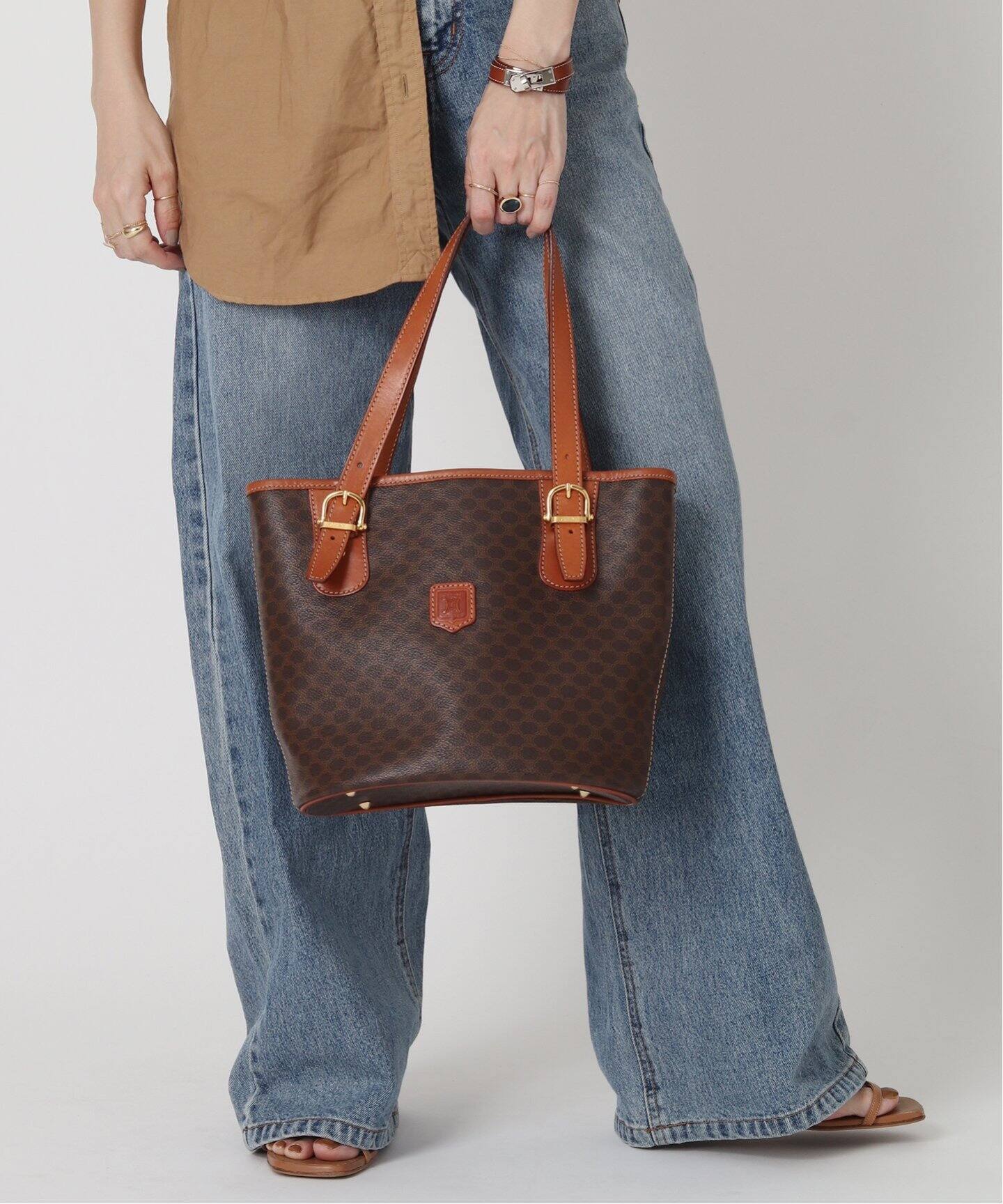 VINTAGE CELINE/セリーヌ】マカダム トートバッグ（トートバッグ 