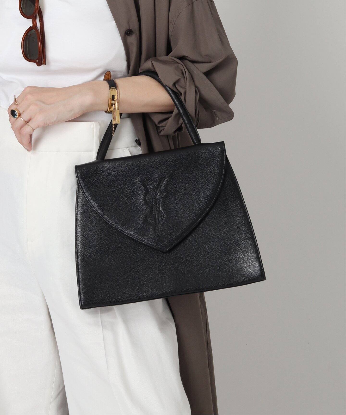 VINTAGE YSL/イヴ サンローラン】ハンドバッグ（ハンドバッグ  