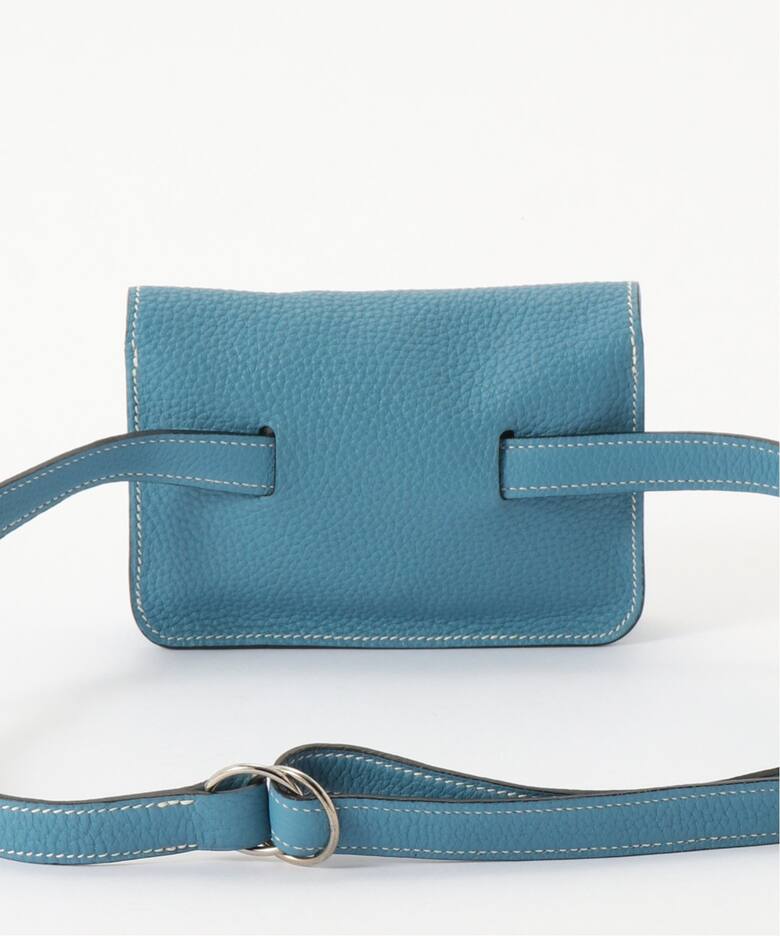 VINTAGE HERMES/エルメス】Pochette green（ウェストポーチ 
