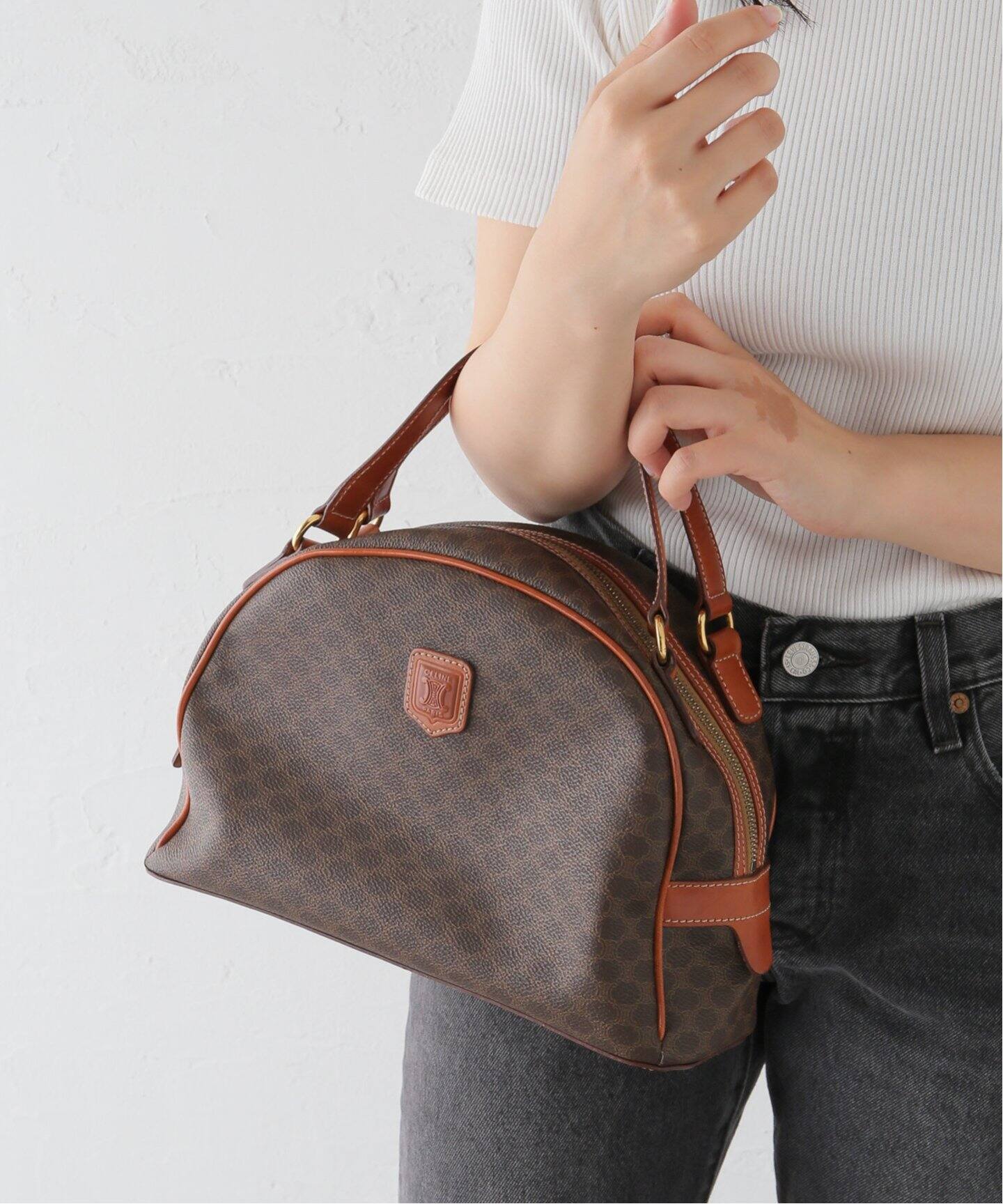 VINTAGE CELINE/セリーヌ】マカダム ハンドバッグ（ハンドバッグ  