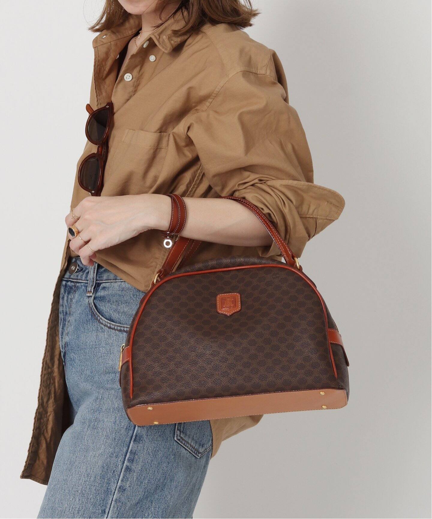 VINTAGE CELINE/セリーヌ】マカダム ハンドバッグ（ハンドバッグ 