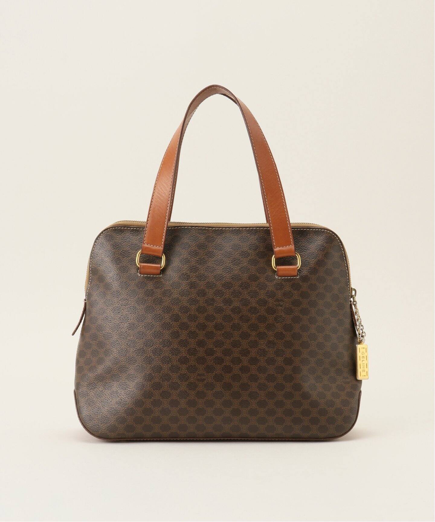 美品 CELINE セリーヌ ボストンバッグ マカダム柄 ブラックマカダム 大  