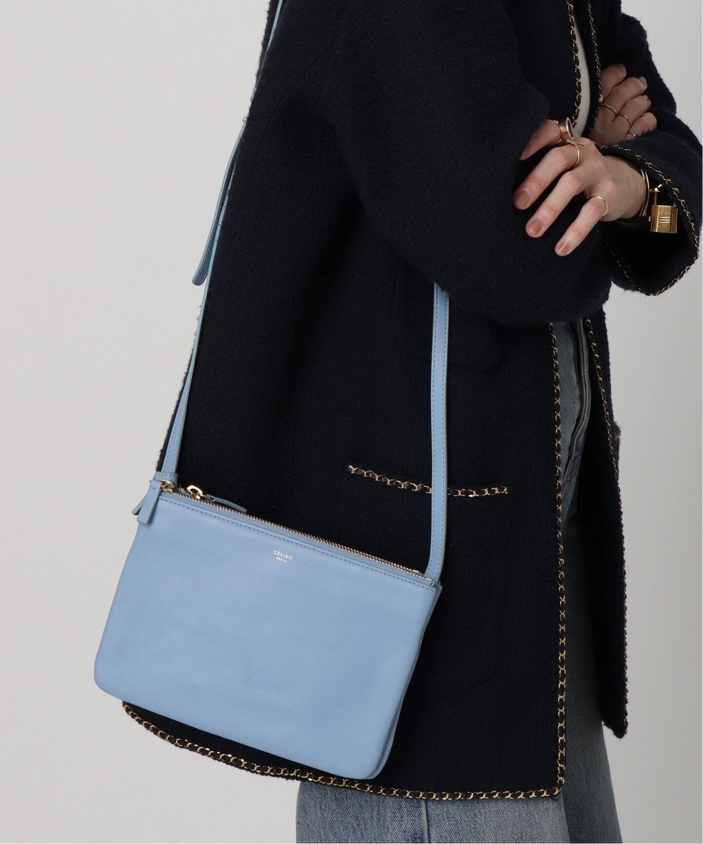 VINTAGE CELINE/セリーヌ】Trio small（ショルダーバッグ 