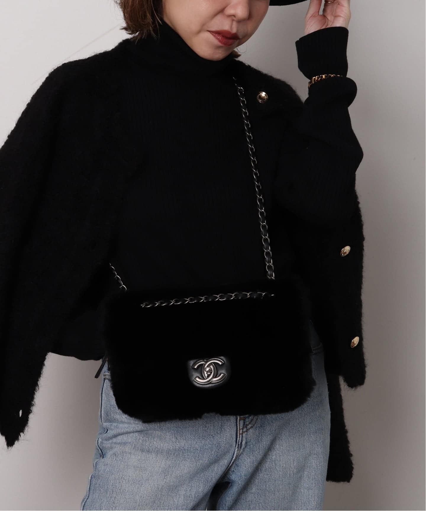 VINTAGE CHANEL/シャネル】チェーンショルダーバッグ 25 fur