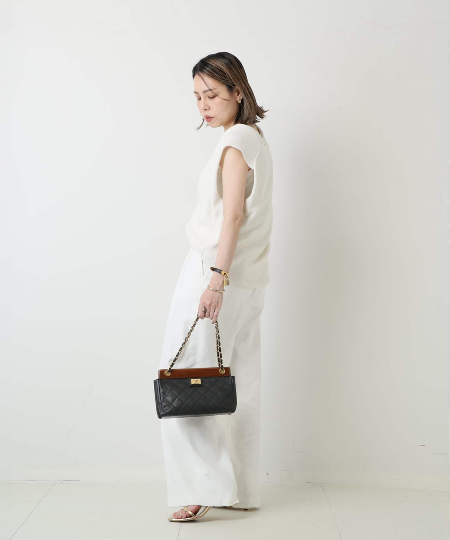 【近々削除】シャネル ショルダーバッグ スポーツライン Ｇカード有り VINTAGE CHANEL/シャネル】Matelasse チェーンショルダーバッグ wood