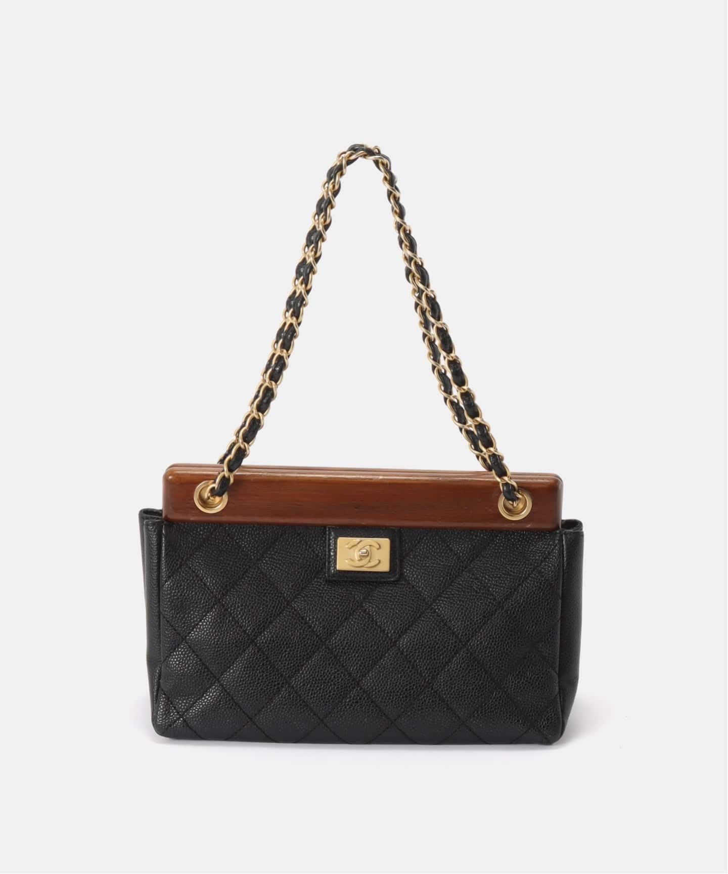 VINTAGE CHANEL/シャネル】Matelasse チェーンショルダーバッグ wood