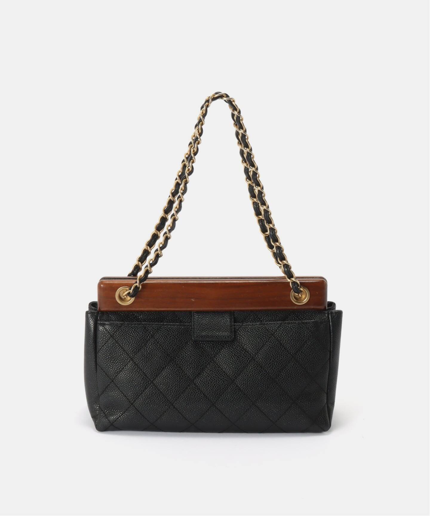 VINTAGE CHANEL/シャネル】Matelasse チェーンショルダーバッグ wood