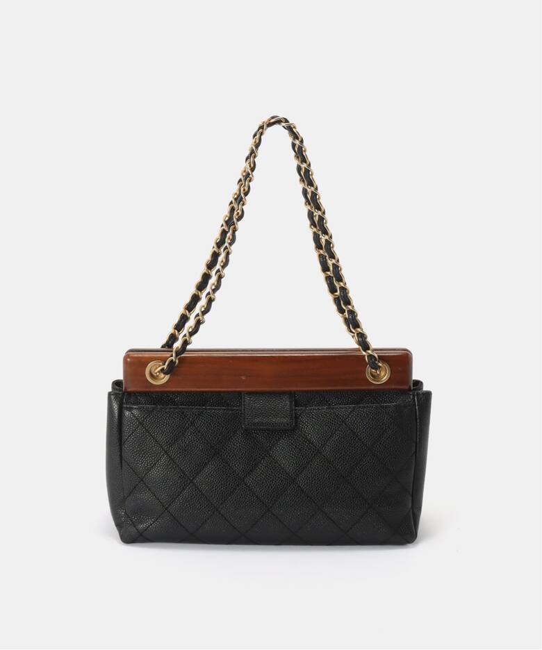 VINTAGE CHANEL/シャネル】Matelasse チェーンショルダーバッグ wood 