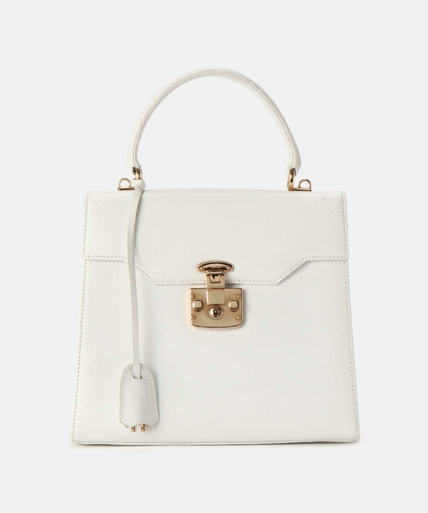 Gucci ホワイト ハンドバッグ VINTAGE GUCCI/グッチ】Lady lock ハンドバッグ 24 2way（ハンドバッグ
