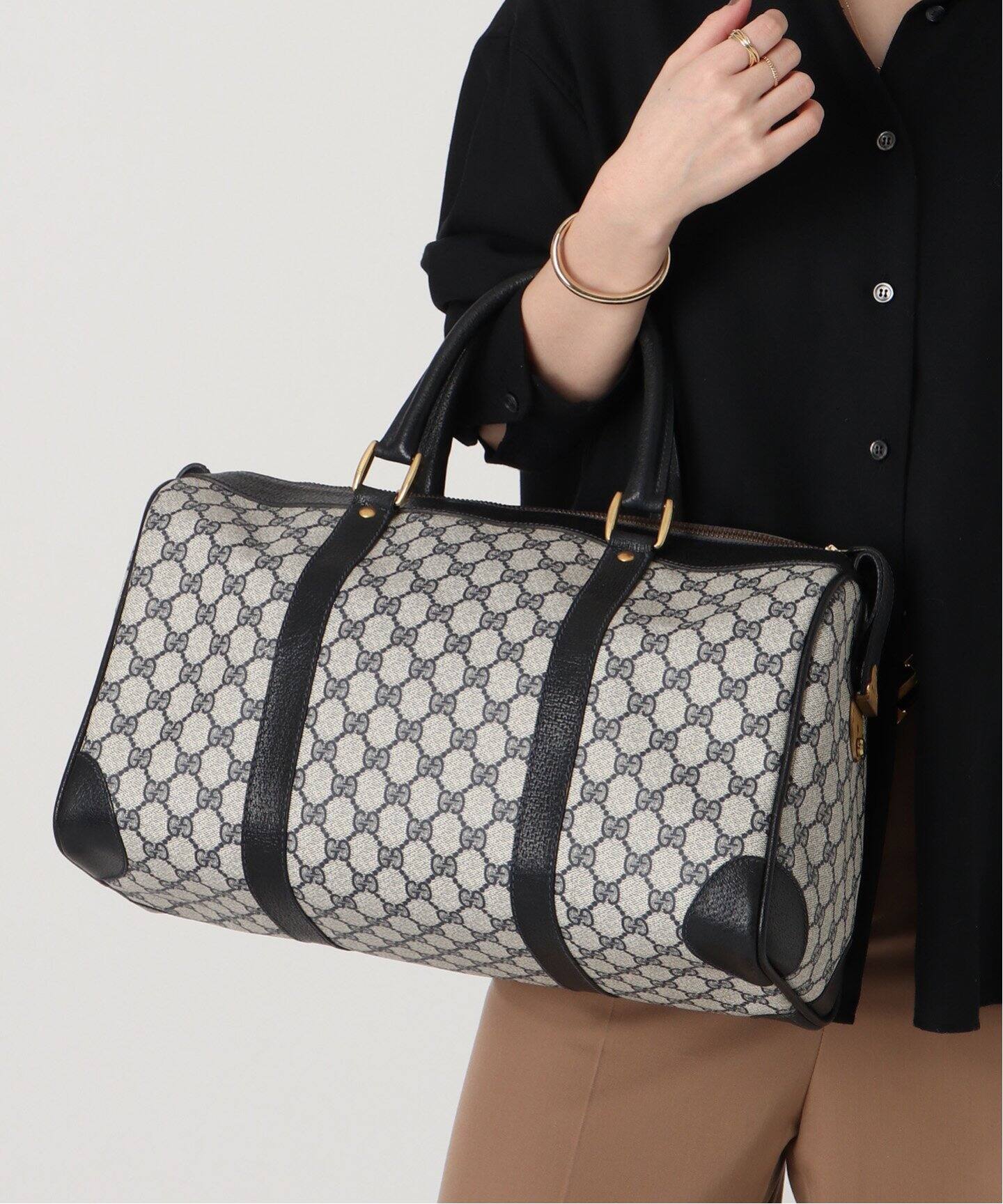 VINTAGE GUCCI/グッチ】GG ボストンバッグ（ボストンバッグ 