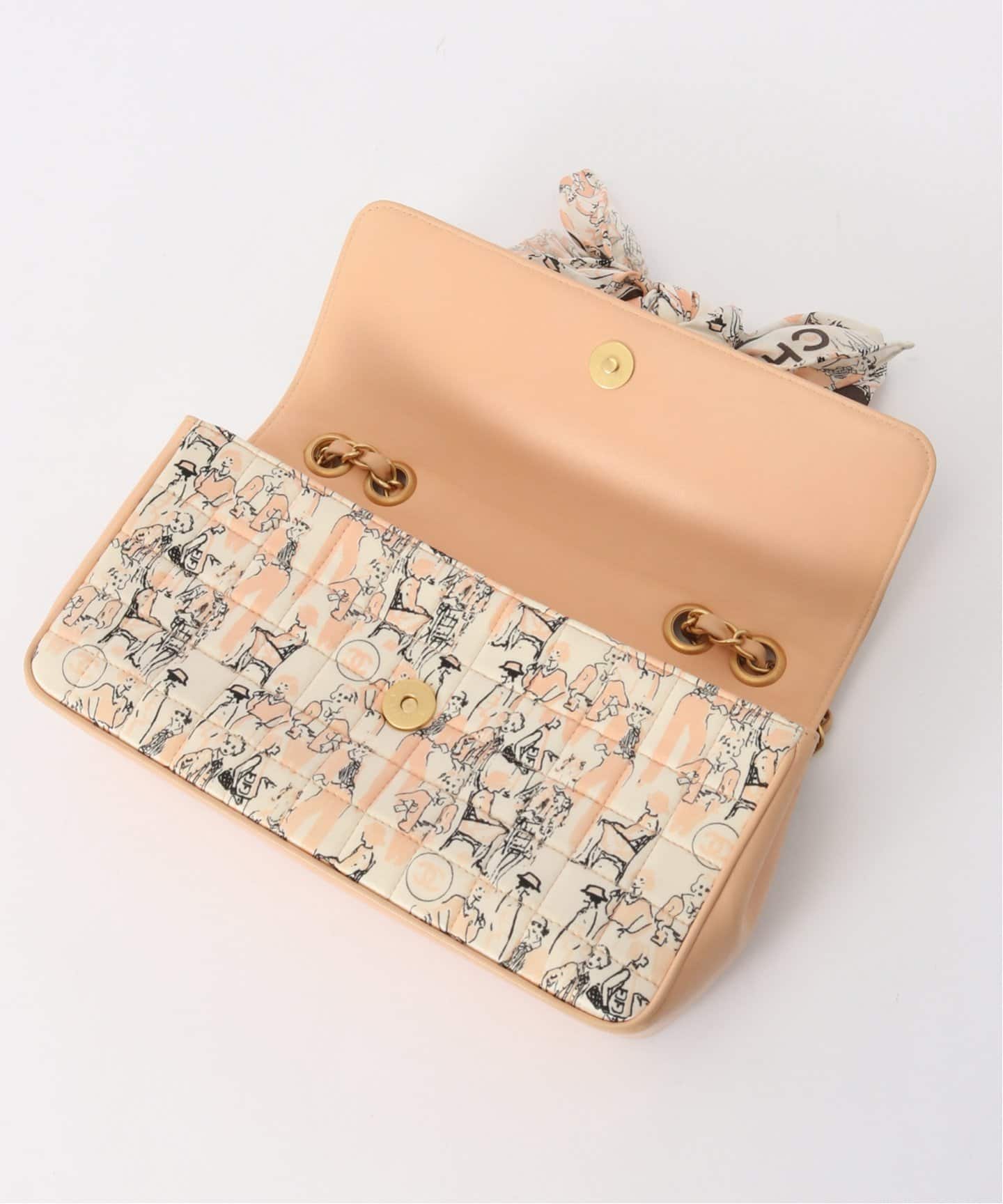 VINTAGE CHANEL/シャネル】Choco bar スカーフショルダーバッグ silk