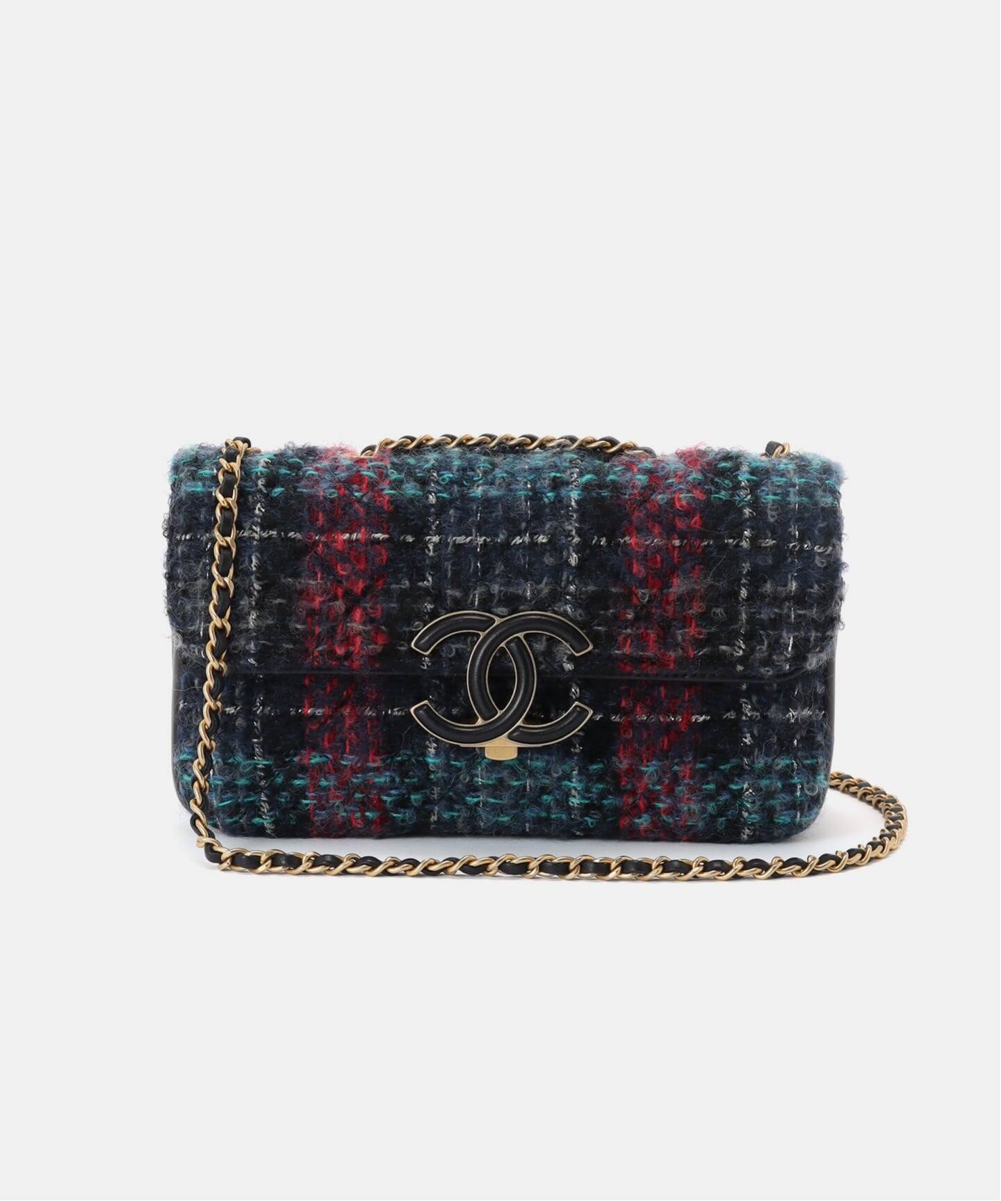 CHANEL チェック柄 ショルダーバッグ CHANEL/シャネル】 Matelase チェーンショルダーバッグ 22 tweed