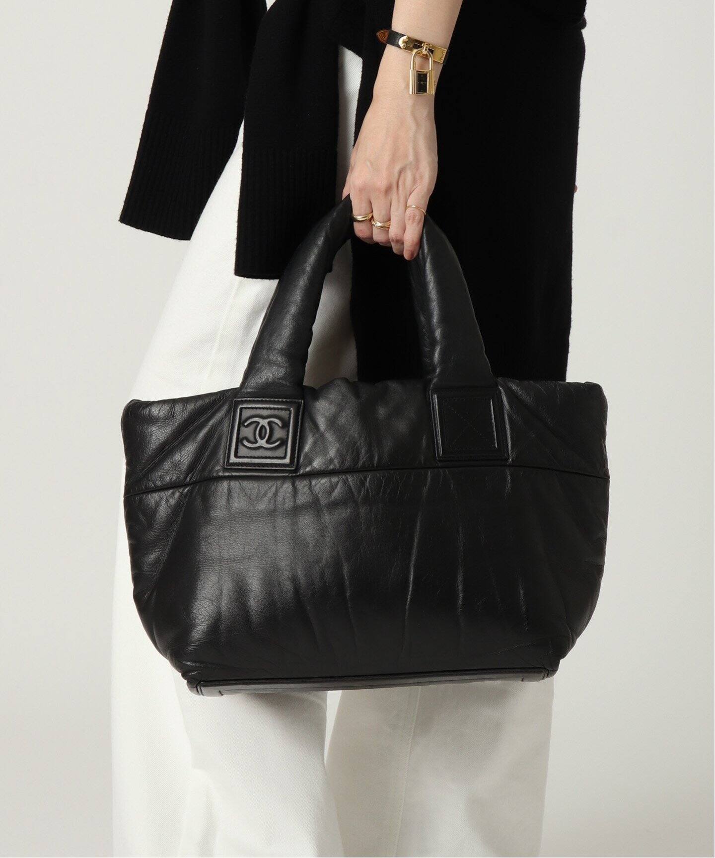 VINTAGE CHANEL/シャネル】Coco cocoon レザートートバッグ（トート  