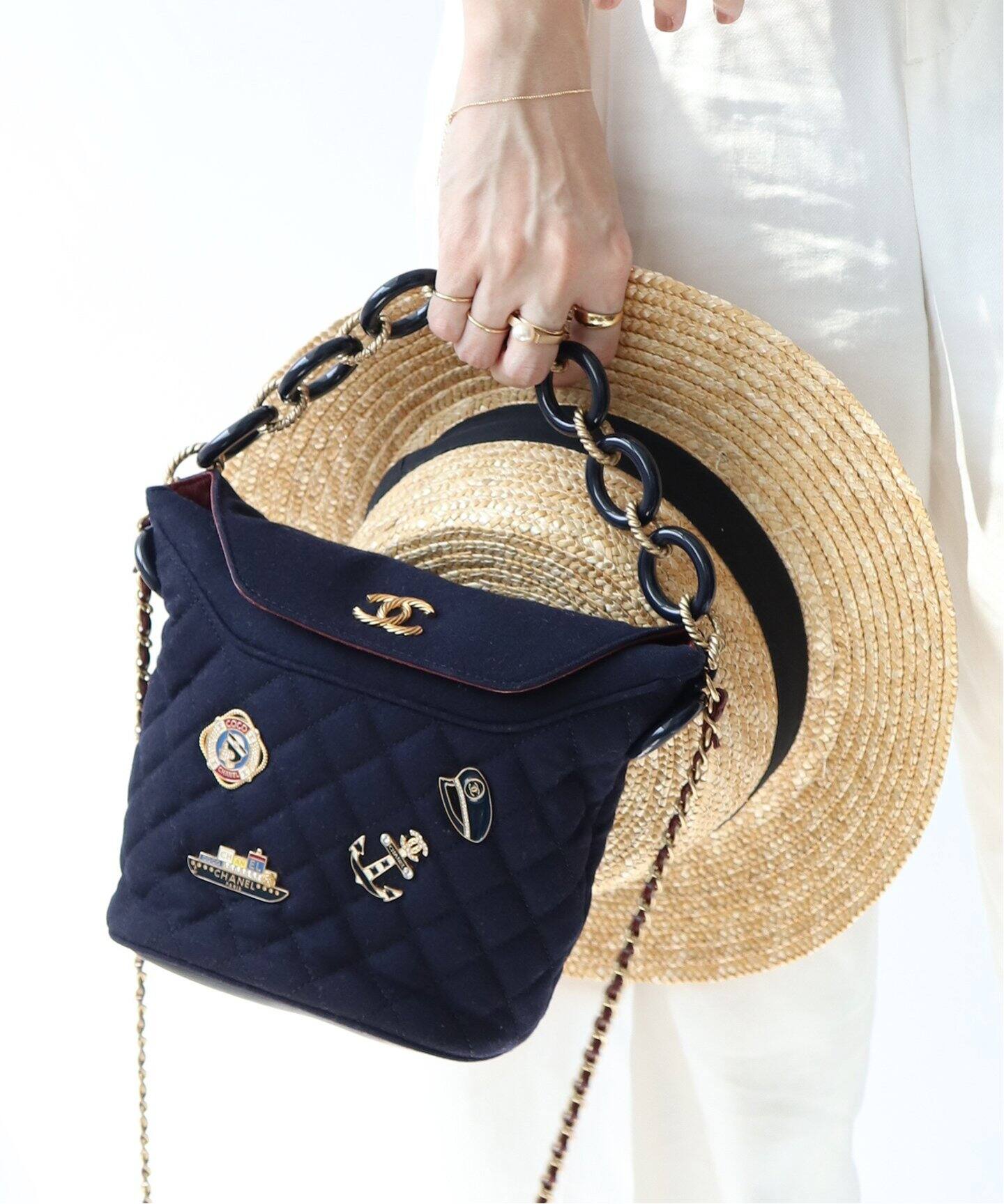 VINTAGE CHANEL/シャネル】ウールジャージー 2wayバッグ（ショルダー 