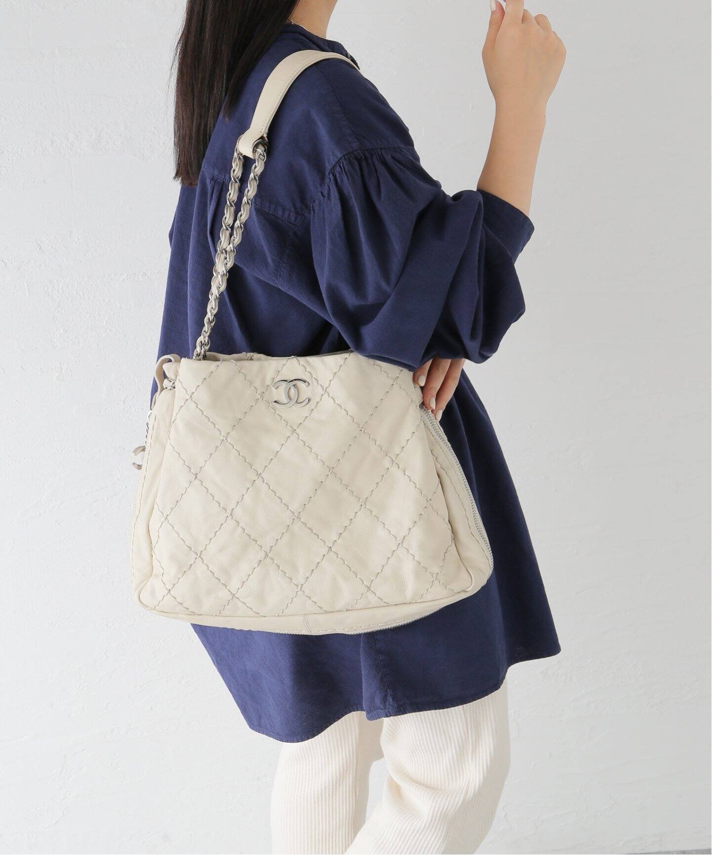 VINTAGE CHANEL/シャネル】ワイルドステッチ セミショルダーバッグ 