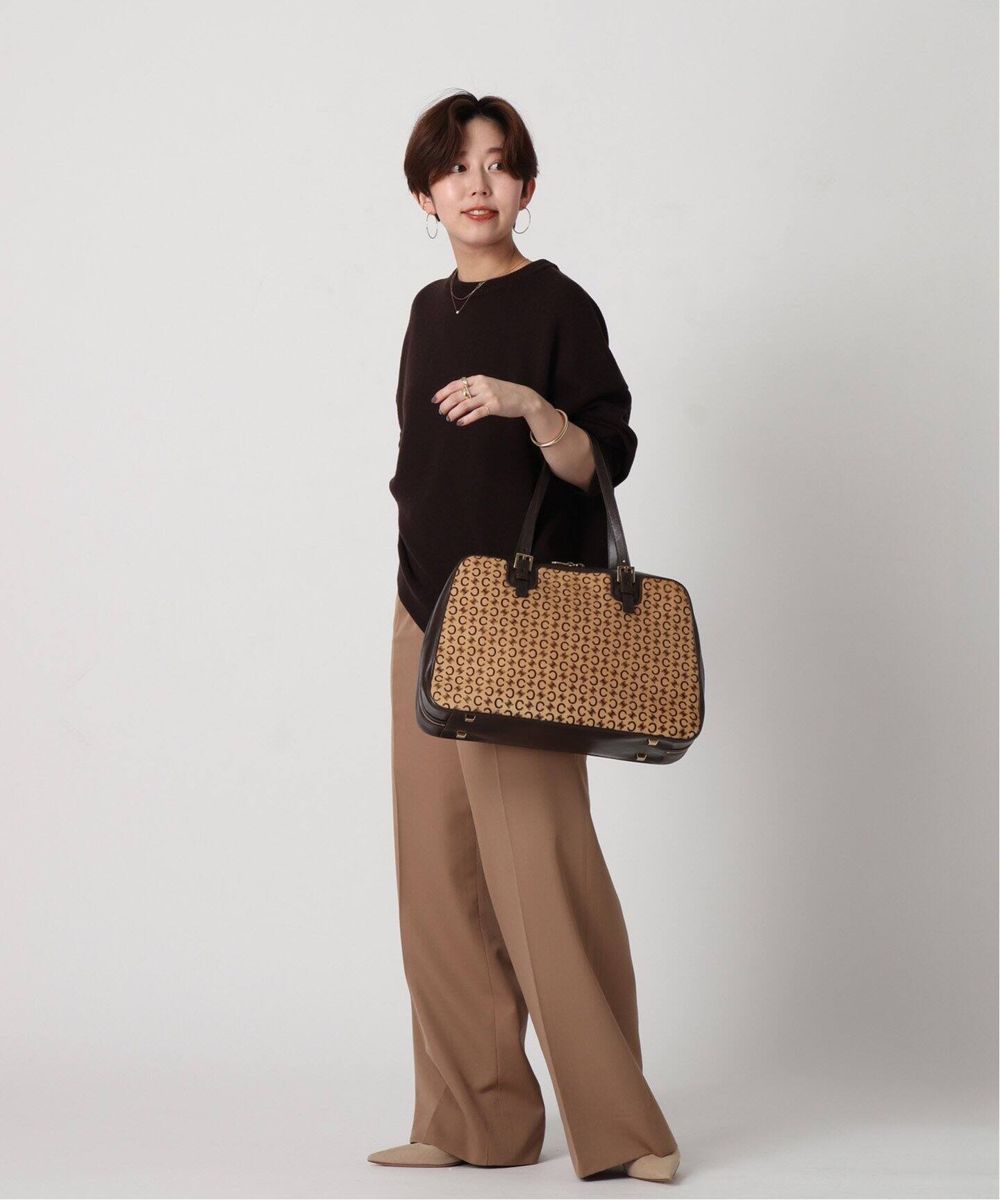 カ様専用CELINE 弾ん セリーヌ ボストンバッグマカダム ブラウン 